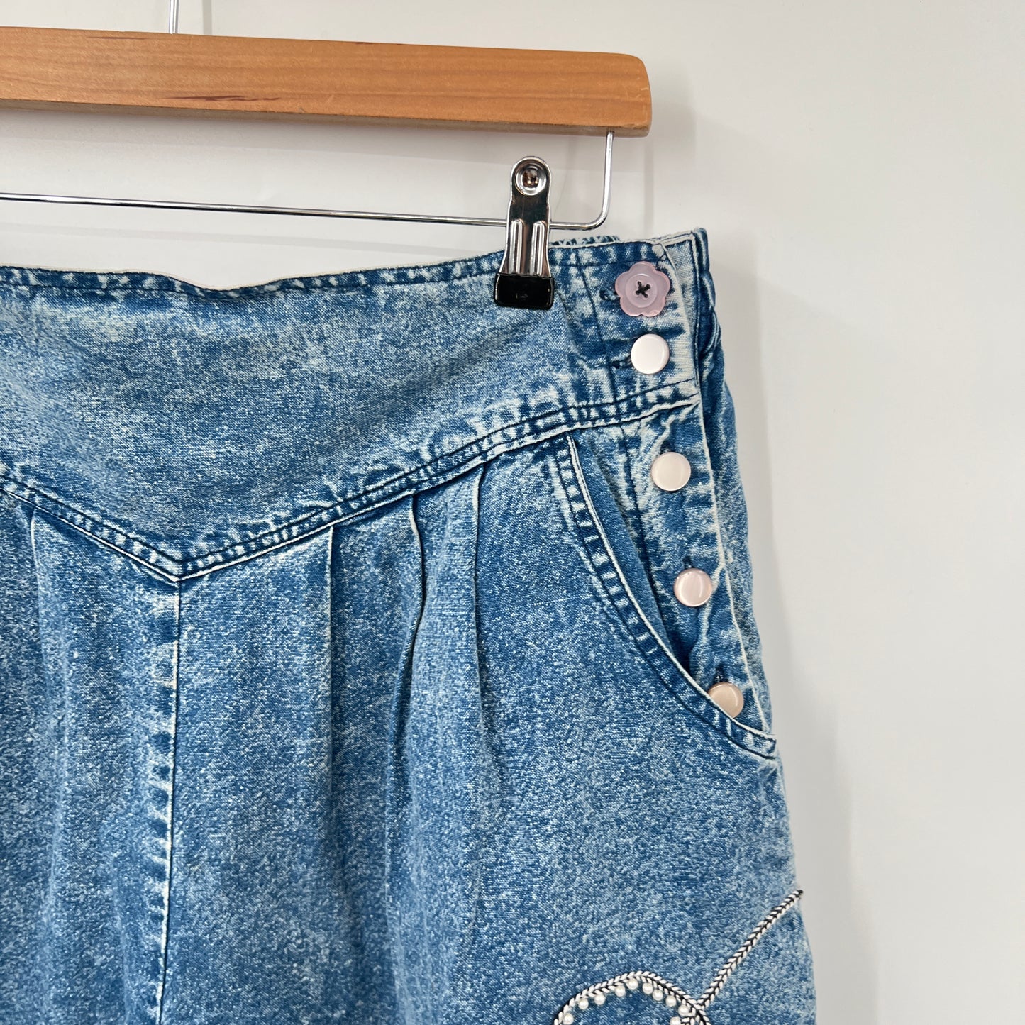 Vintage Acid Wash Pleaded Shorts