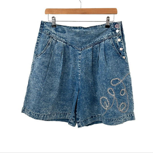 Vintage Acid Wash Pleaded Shorts
