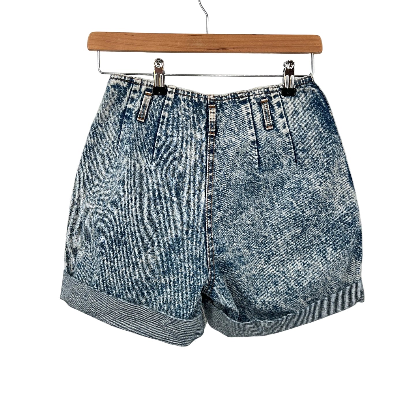 Vintage Chic Acid Wash Denim Shorts