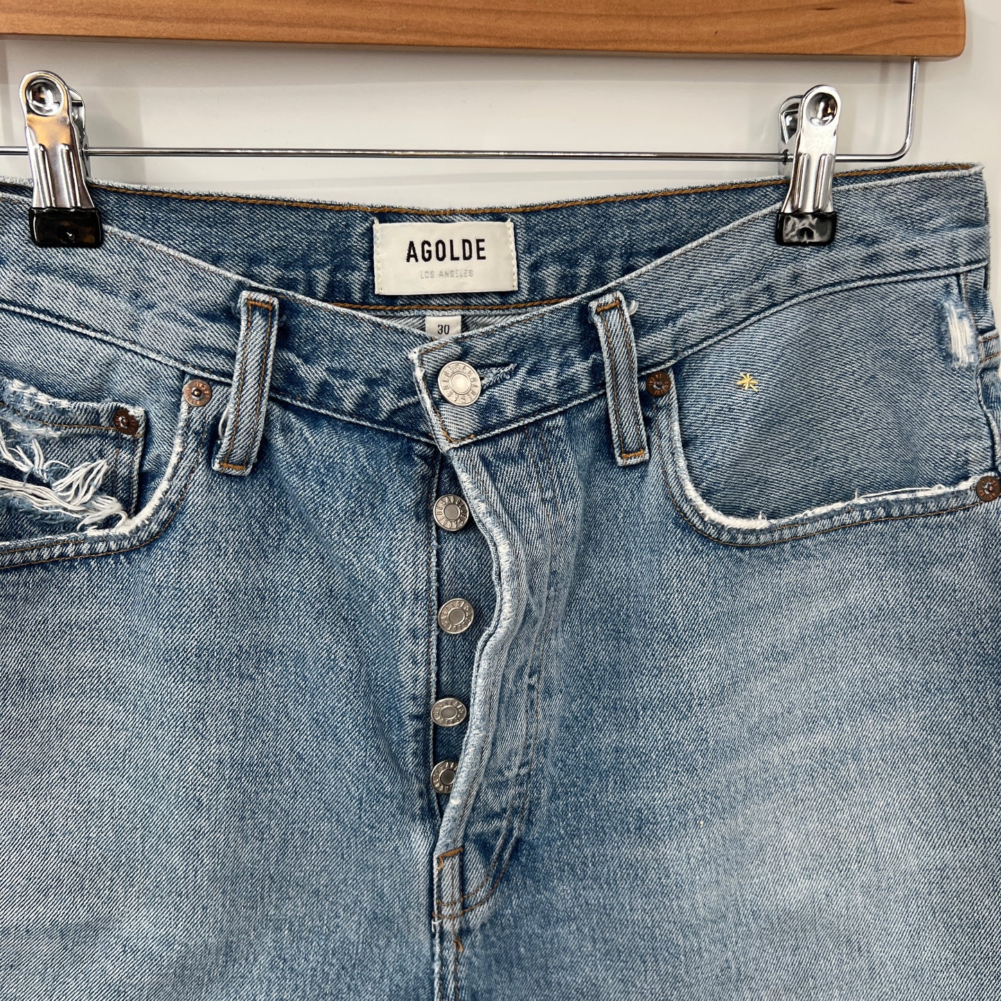Agolde Riley Denim High Waist Shorts
