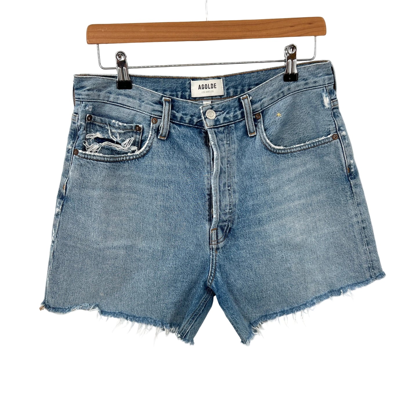 Agolde Riley Denim High Waist Shorts