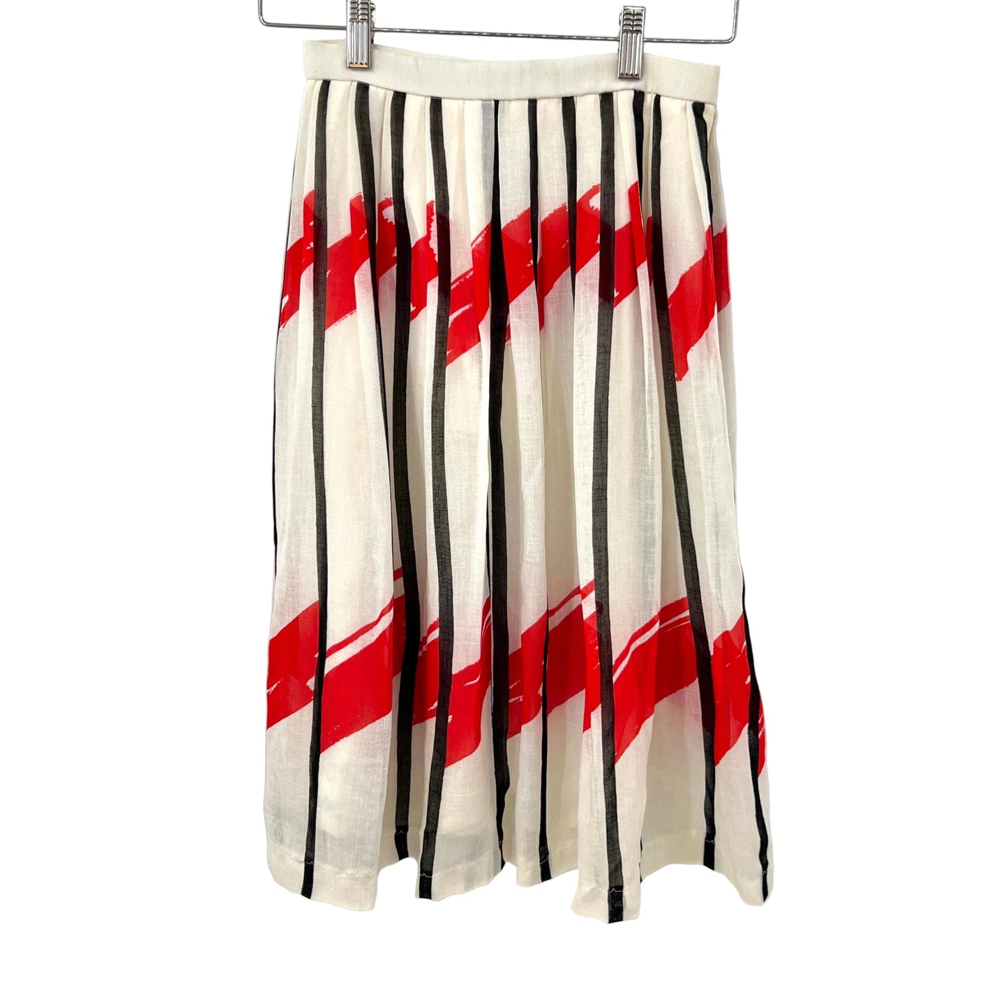 Vintage Pleaded Abstract Print Skirt