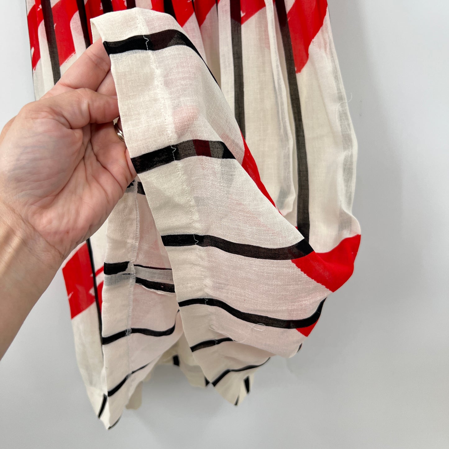 Vintage Pleaded Abstract Print Skirt
