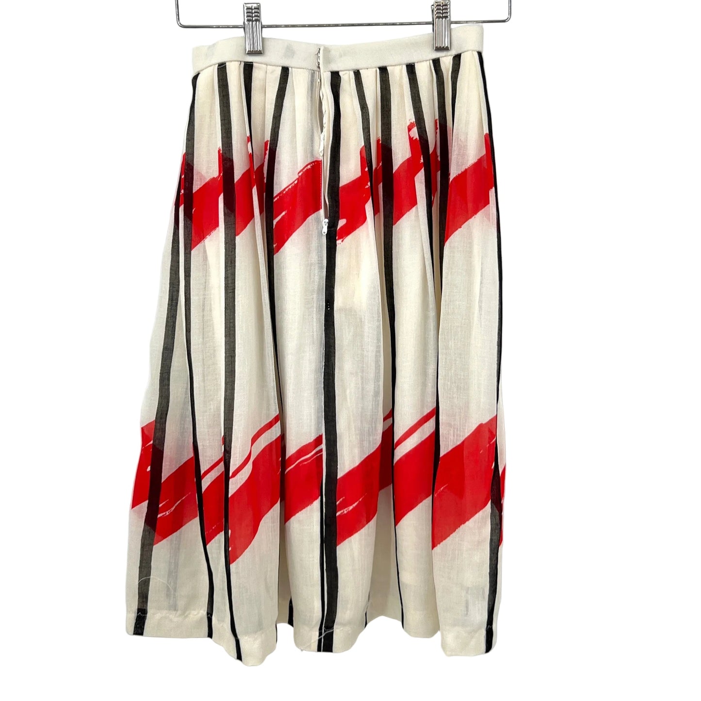 Vintage Pleaded Abstract Print Skirt