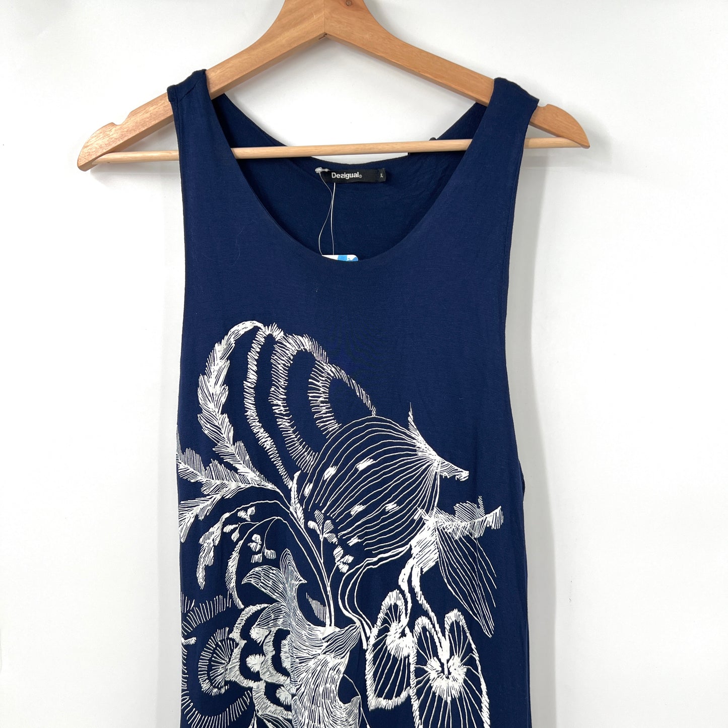 NWT Desigual Form Fitting Asymmetrical Maxi Dress