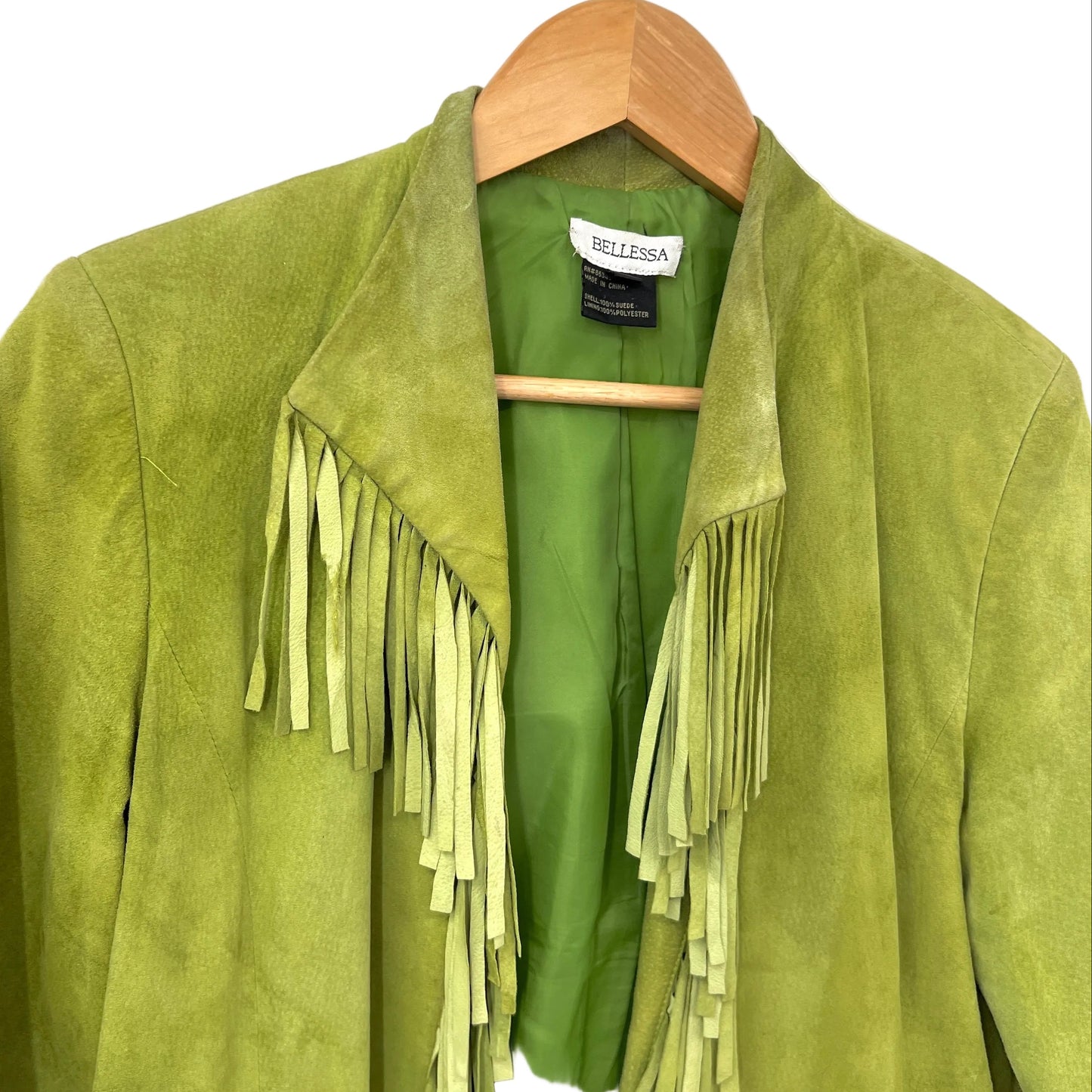 Vintage Bellessa Suede Fringed Open Jacket