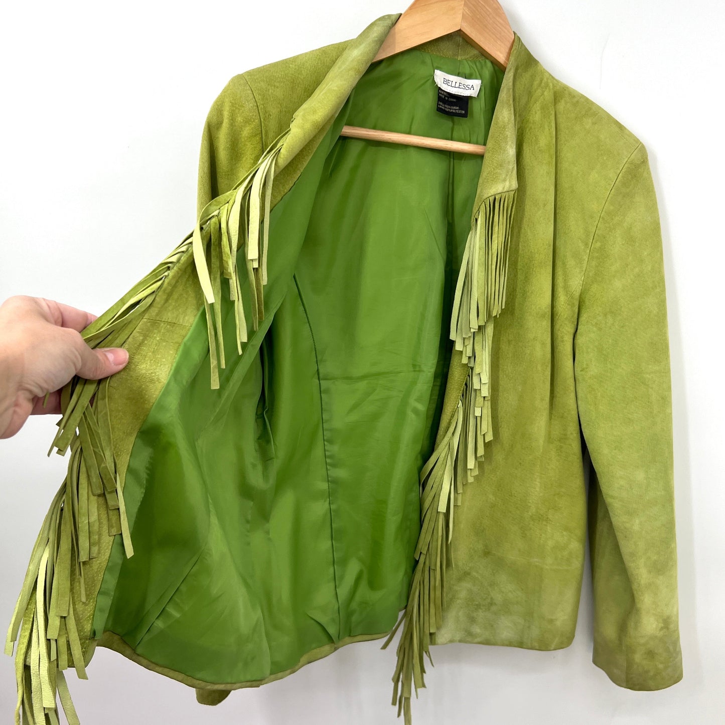 Vintage Bellessa Suede Fringed Open Jacket