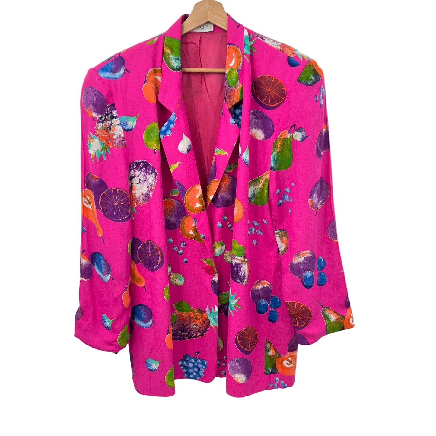 Vintage Clichy Bold Fruits Print Blazer