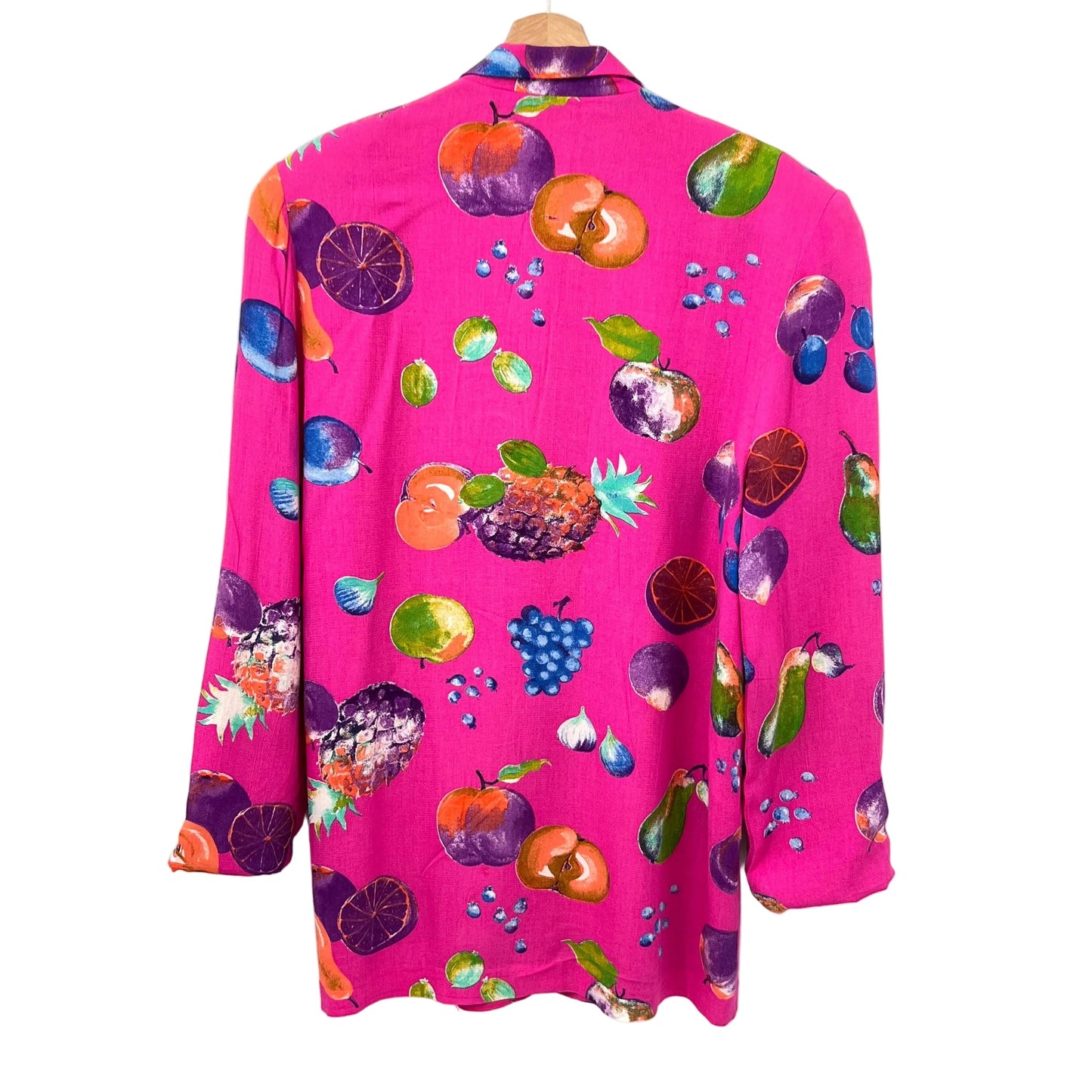 Vintage Clichy Bold Fruits Print Blazer