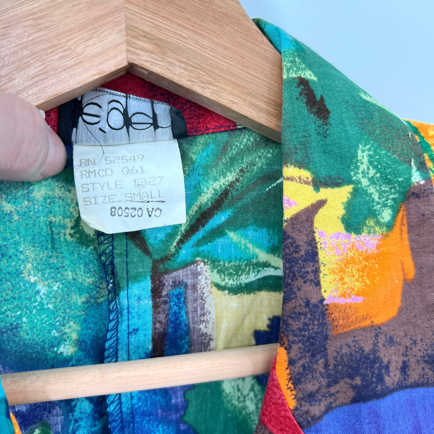 Vintage Leger Village Casonas Prints Cotton Blazer