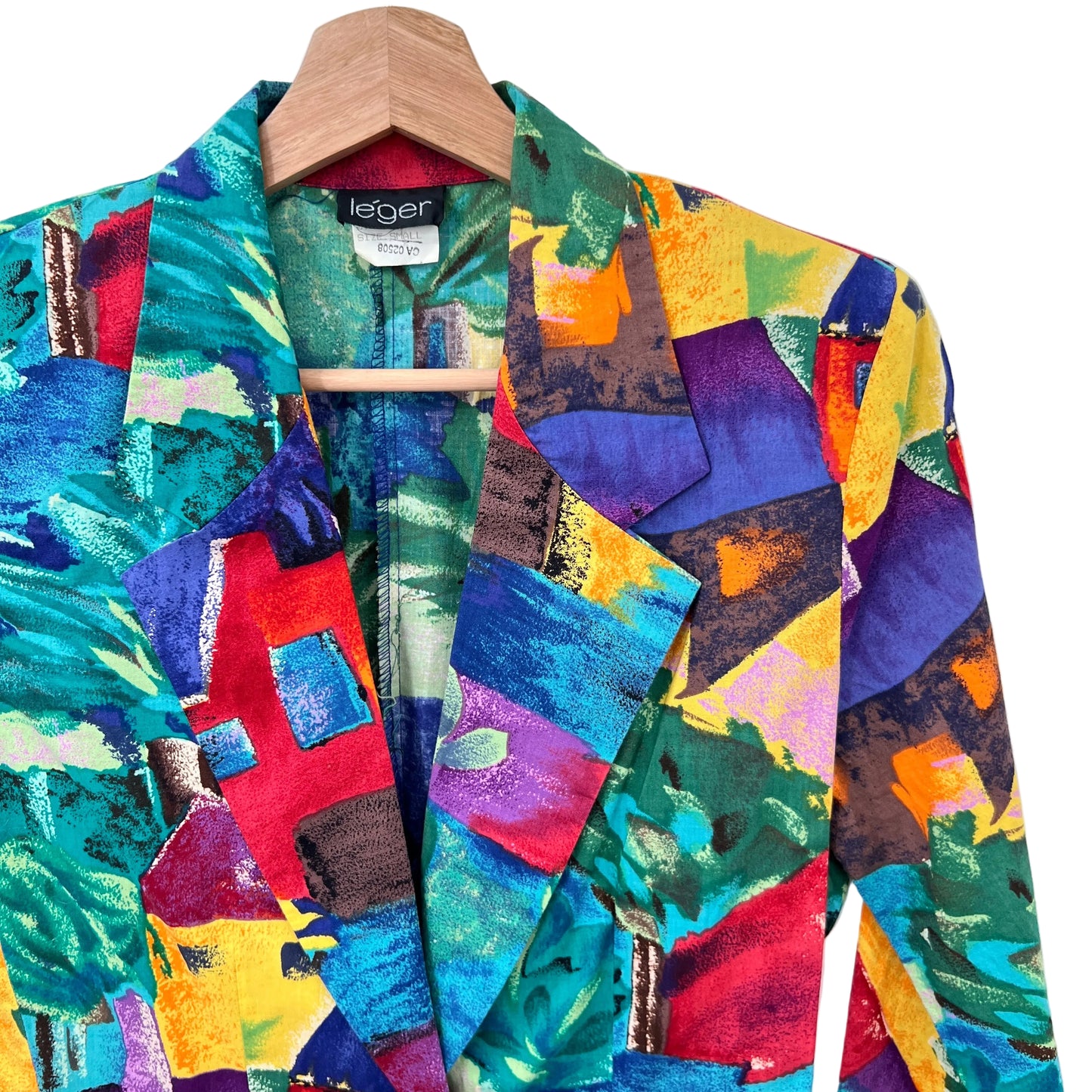 Vintage Leger Village Casonas Prints Cotton Blazer