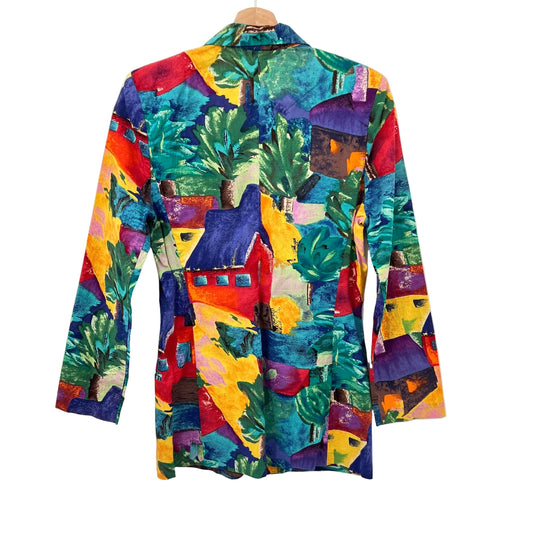 Vintage Leger Village Casonas Prints Cotton Blazer
