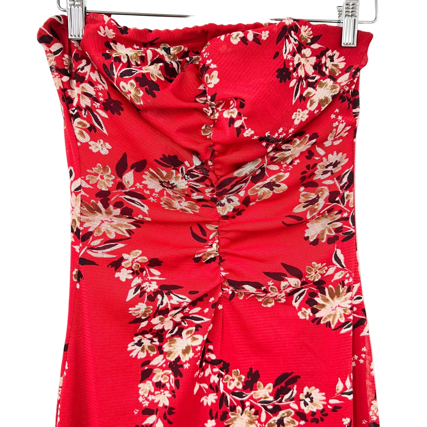 Vintage Le Chateau Meshy Strapless Midi Dress