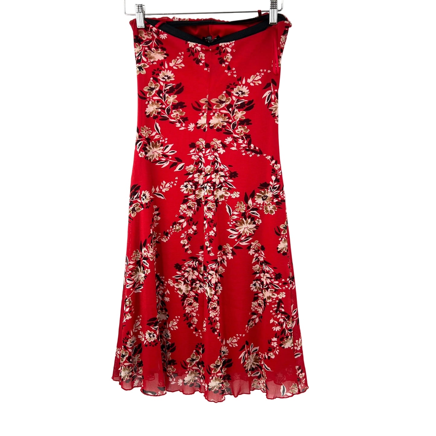 Vintage Le Chateau Meshy Strapless Midi Dress