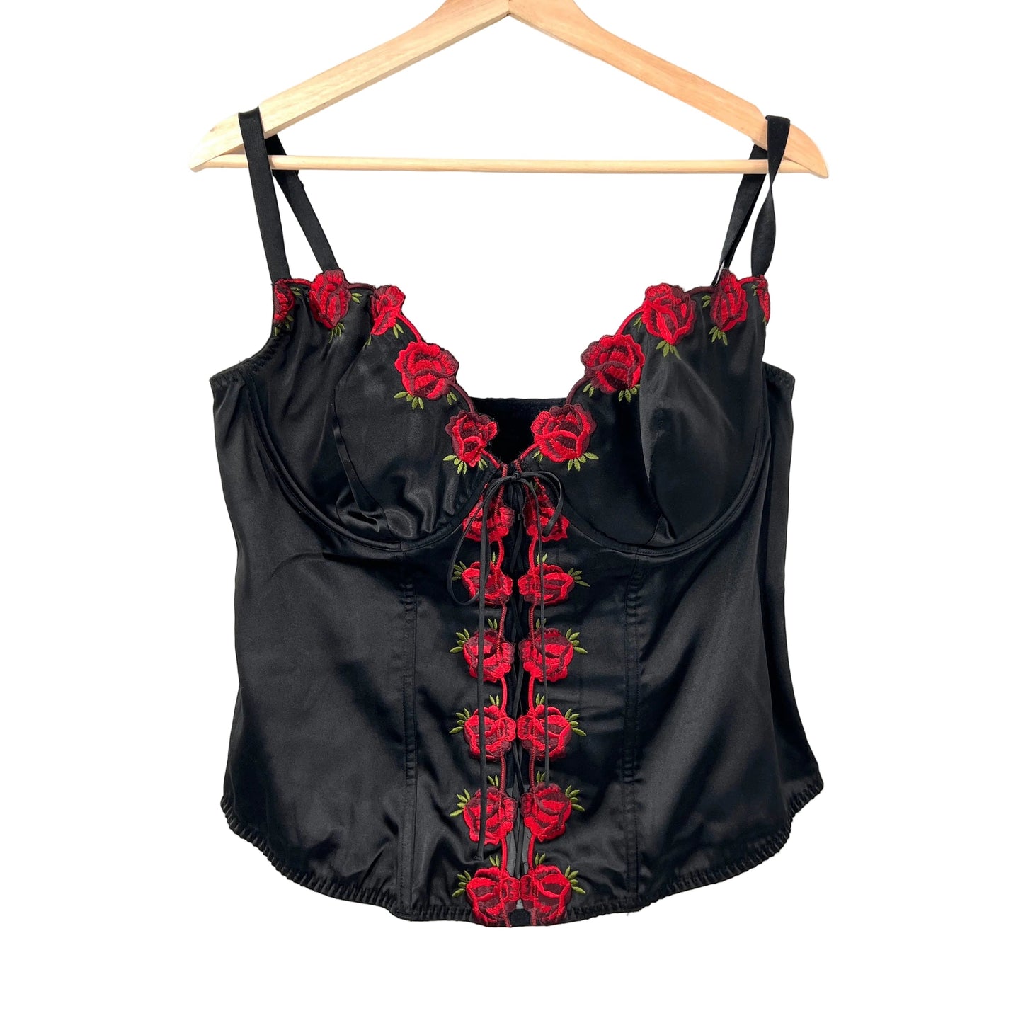 Vintage Lingerie Floral Embroidered Corste Top 2X