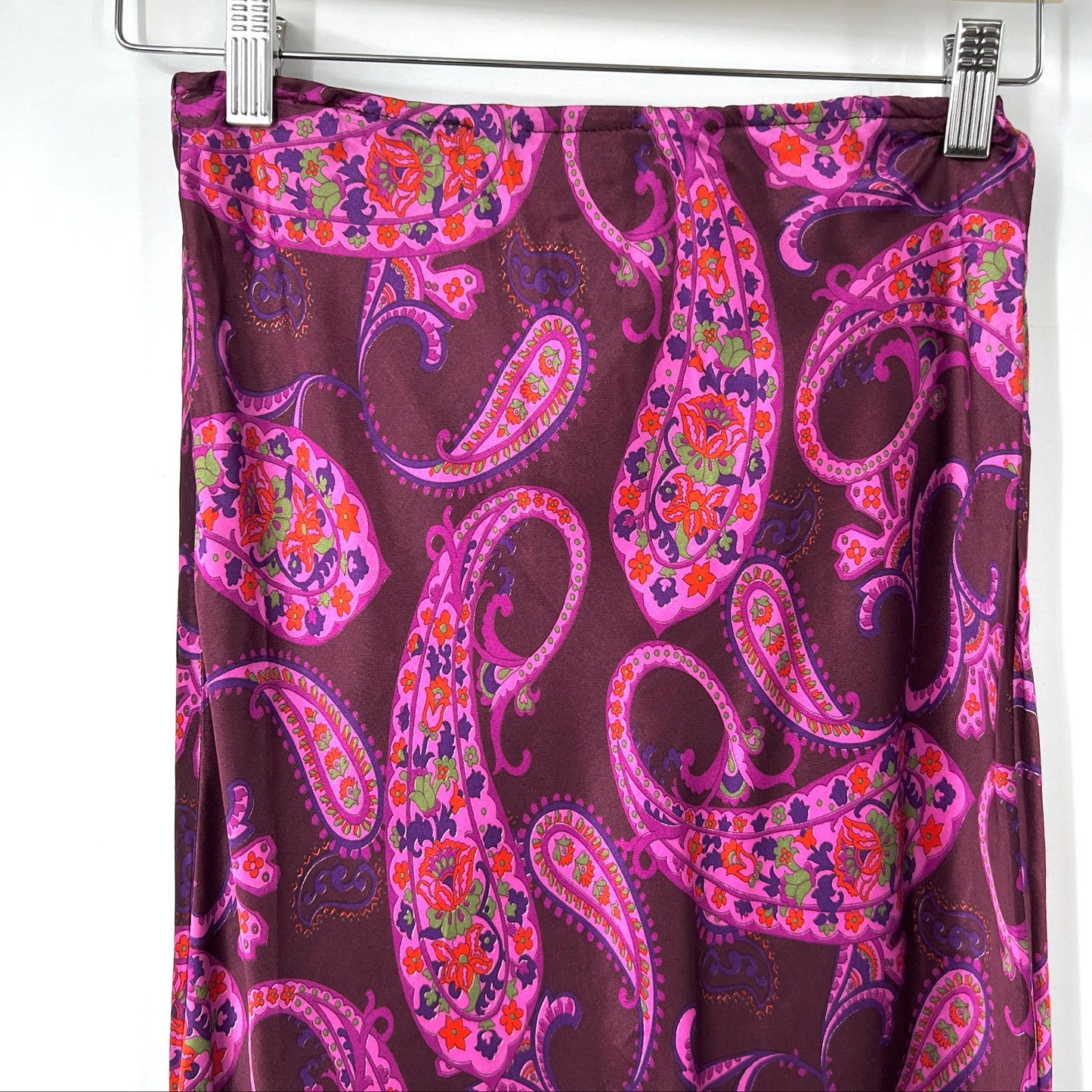 Vintage Le Chateau Paisley Satin Skirt