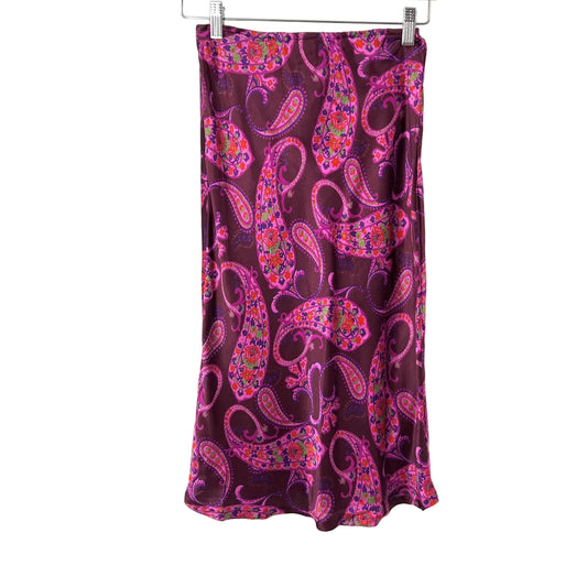 Vintage Le Chateau Paisley Satin Skirt