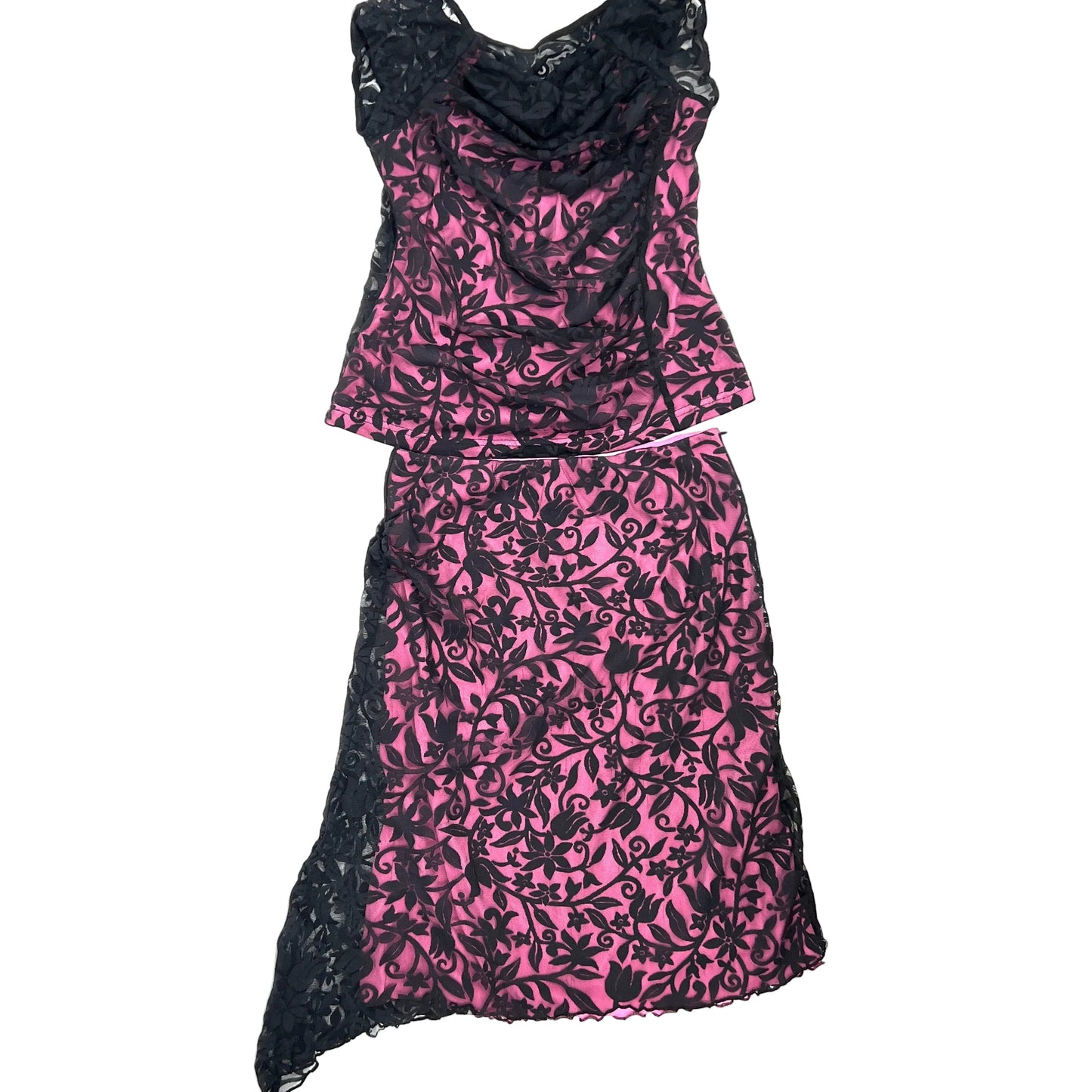 Vintage Bellessa Lace Asymmetrical Skirt & Top SET