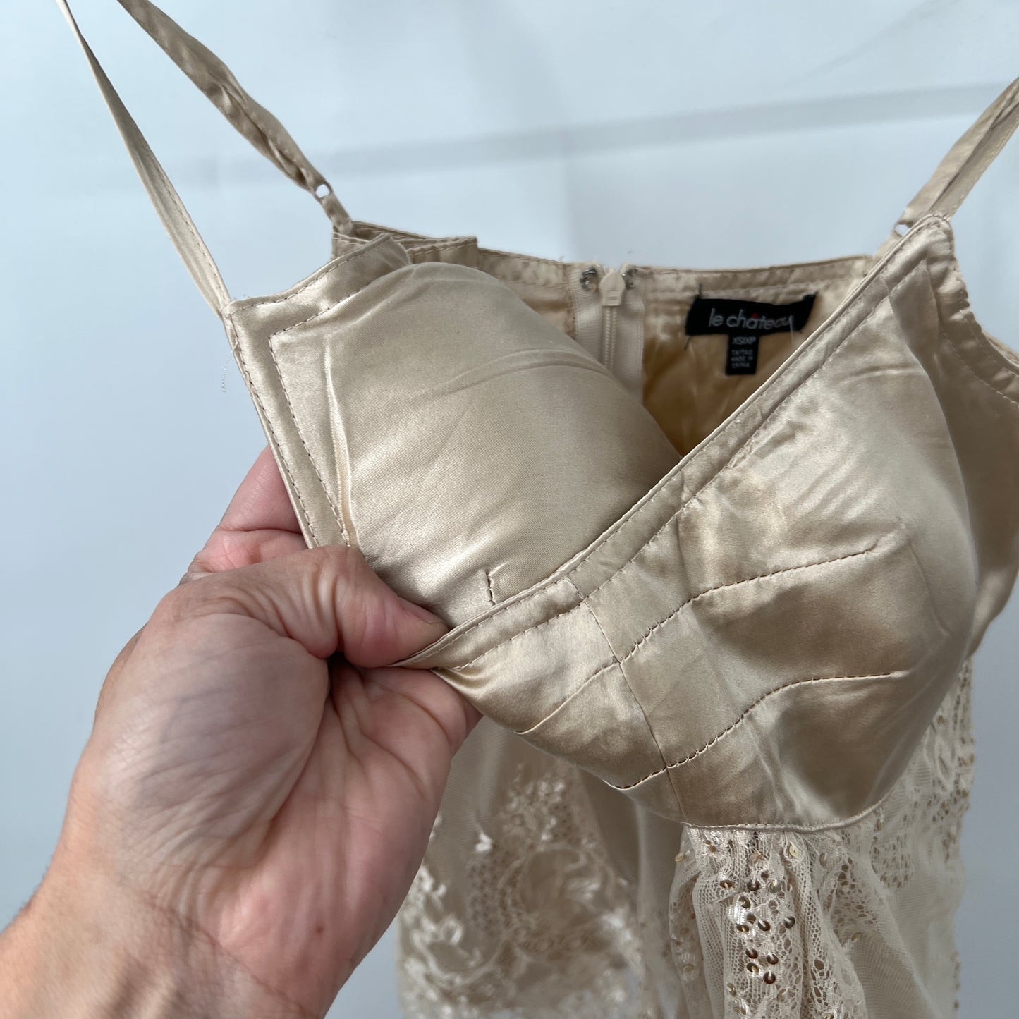NWT Le Chateau Lace Silk Blend Slip Top