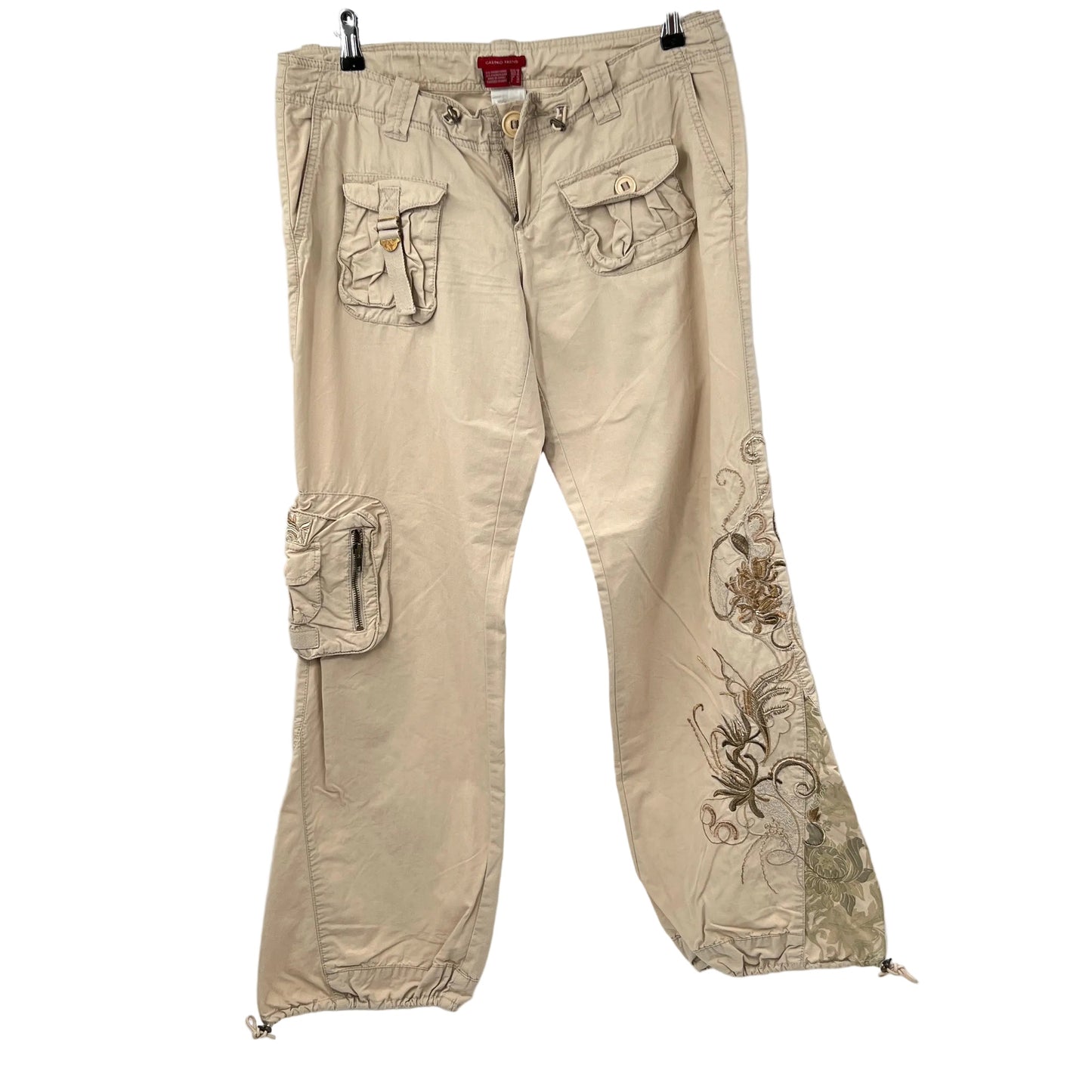 Y2K Castro Low Rise Embroidered Cargo Pants