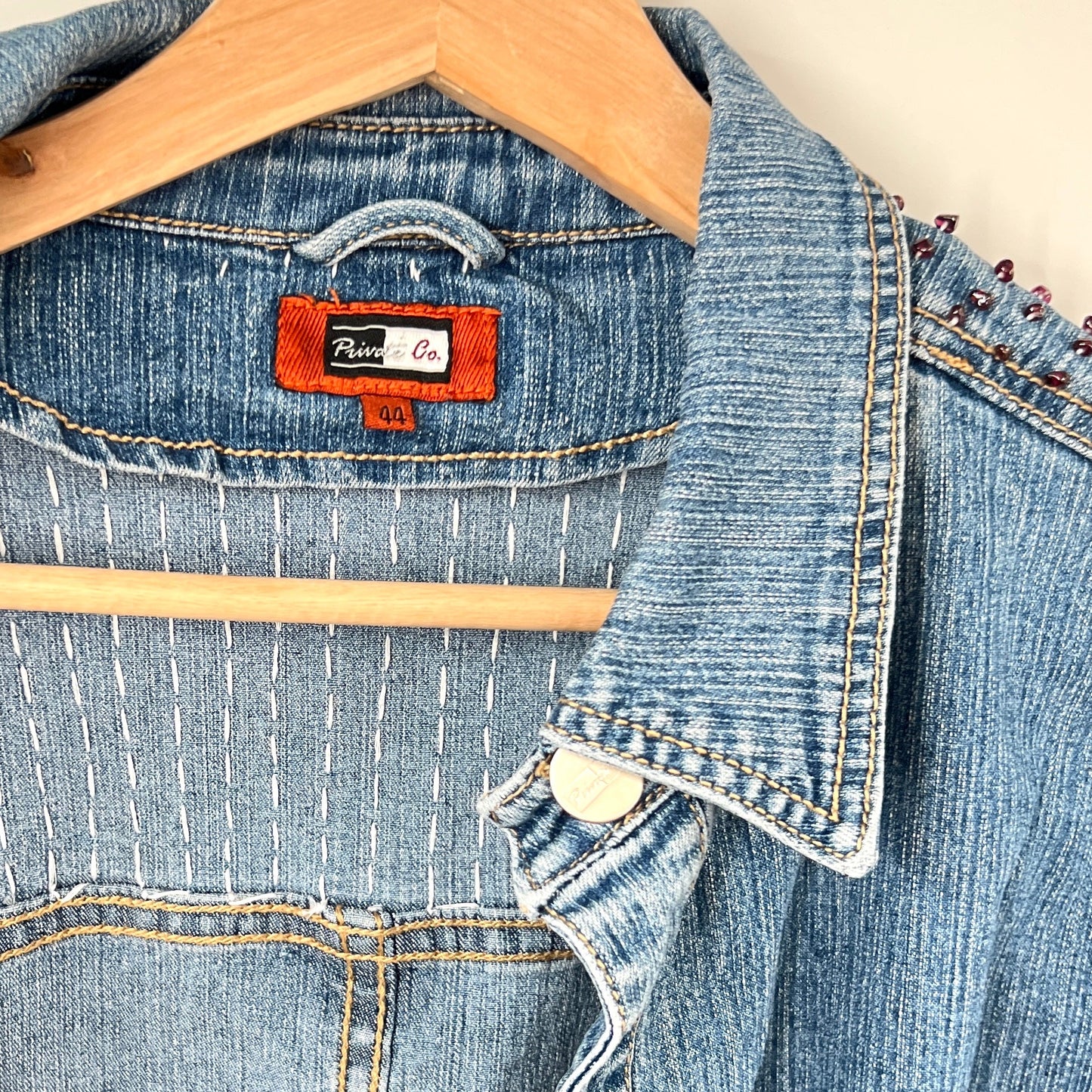 Y2K Handbeaded Denim Jacket Blazer