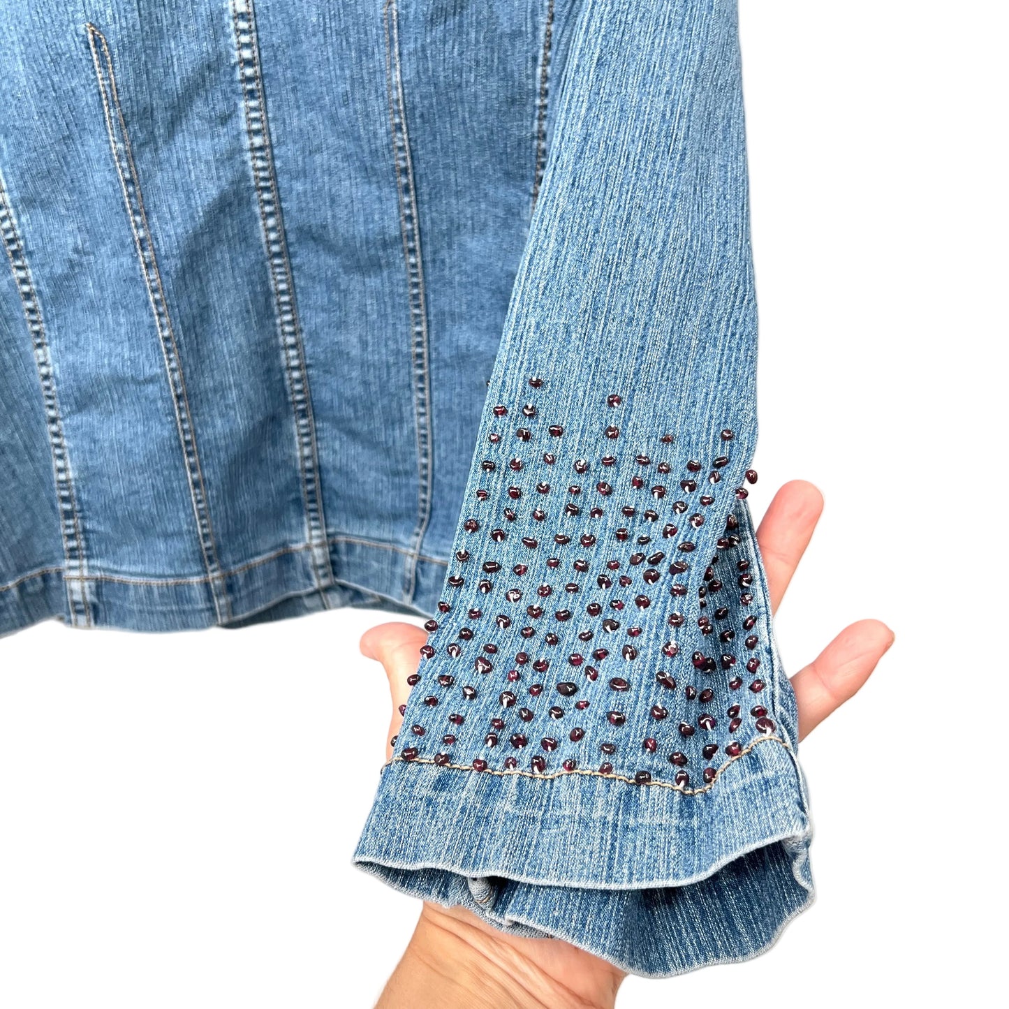 Y2K Handbeaded Denim Jacket Blazer