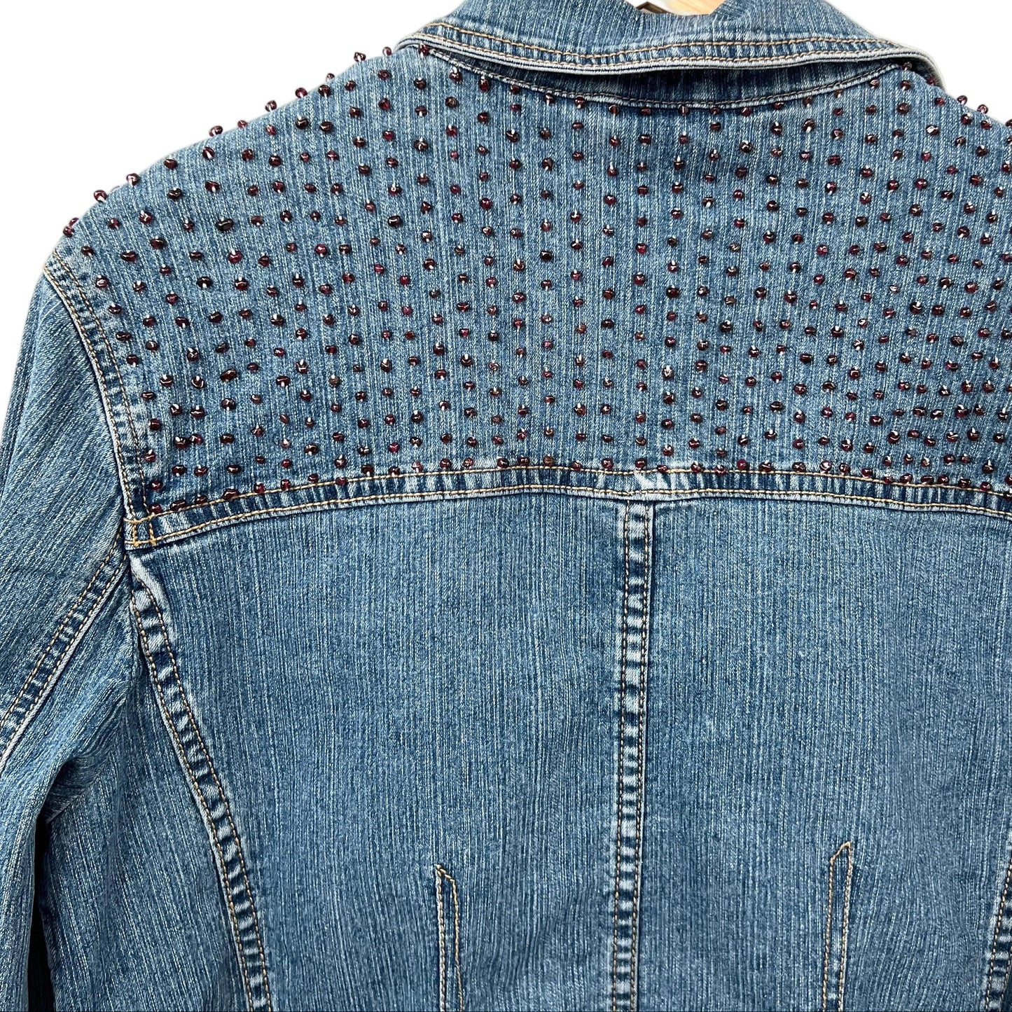 Y2K Handbeaded Denim Jacket Blazer
