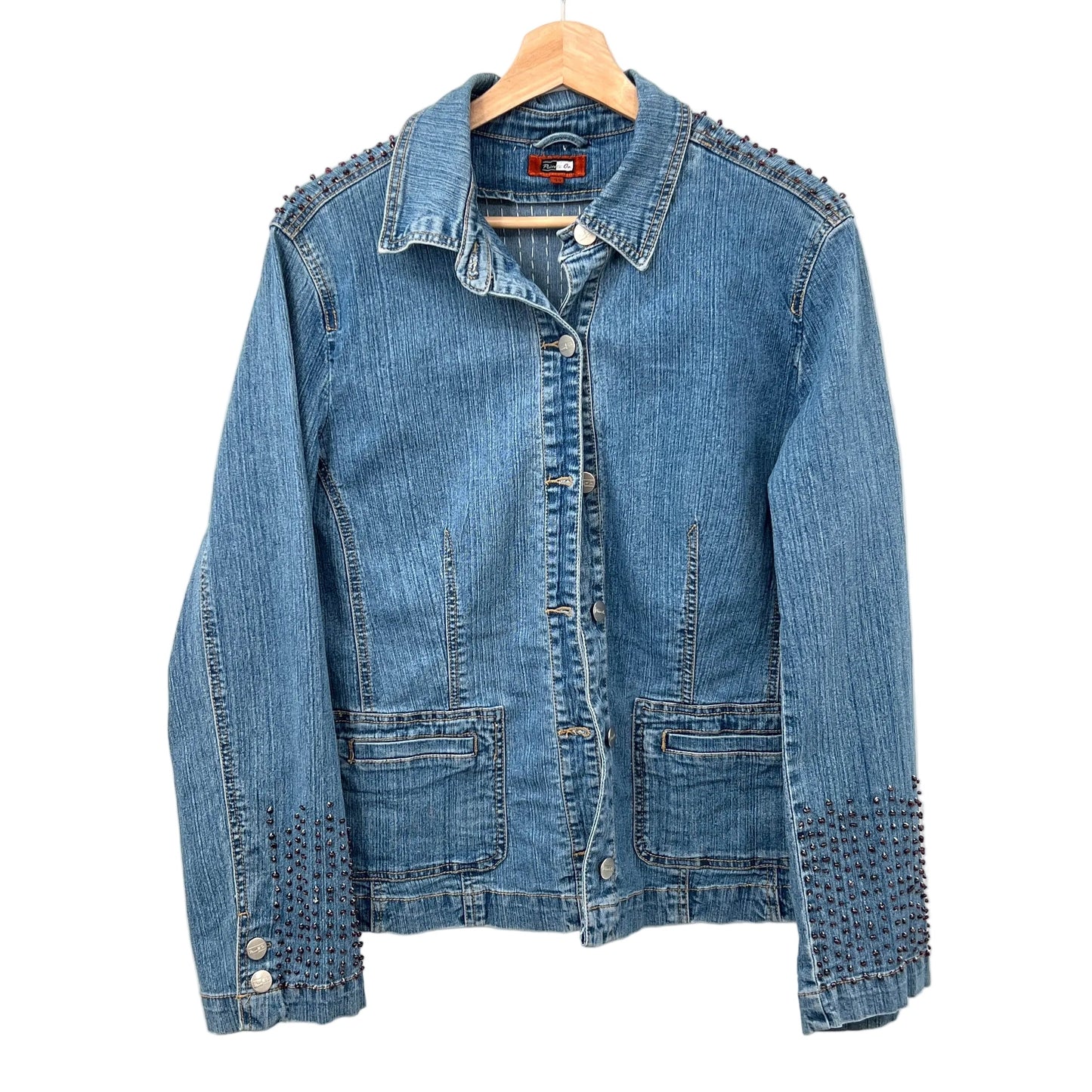 Y2K Handbeaded Denim Jacket Blazer