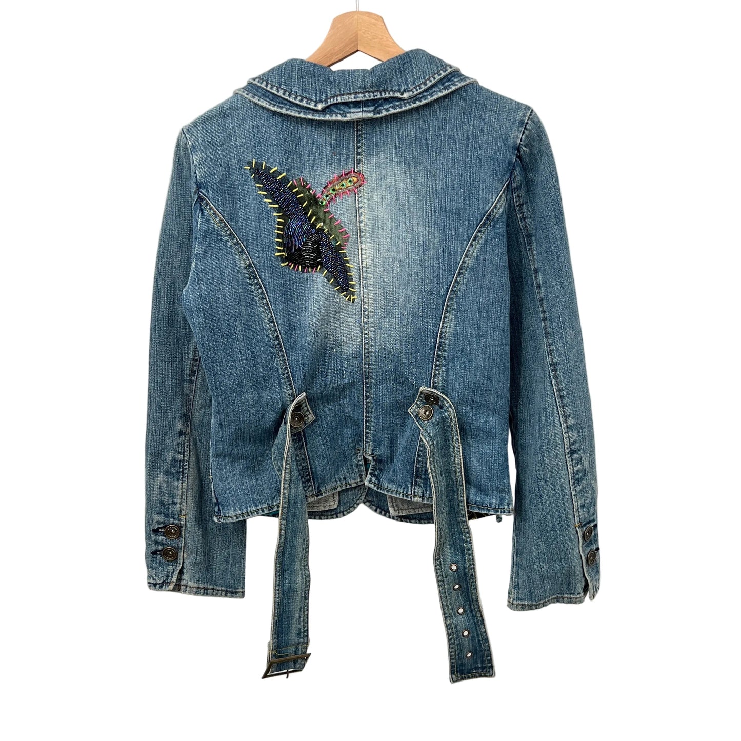 Y2K Cassidi Beaded Belted Denim Jacket