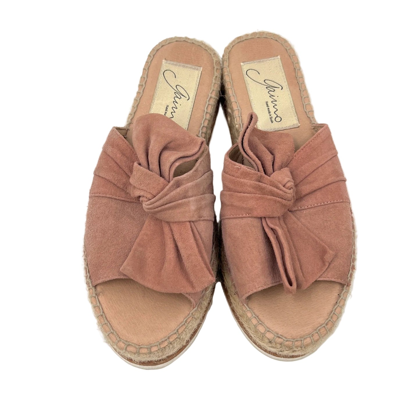 Gaimo Leather Bow Platform Spadrille Sandals