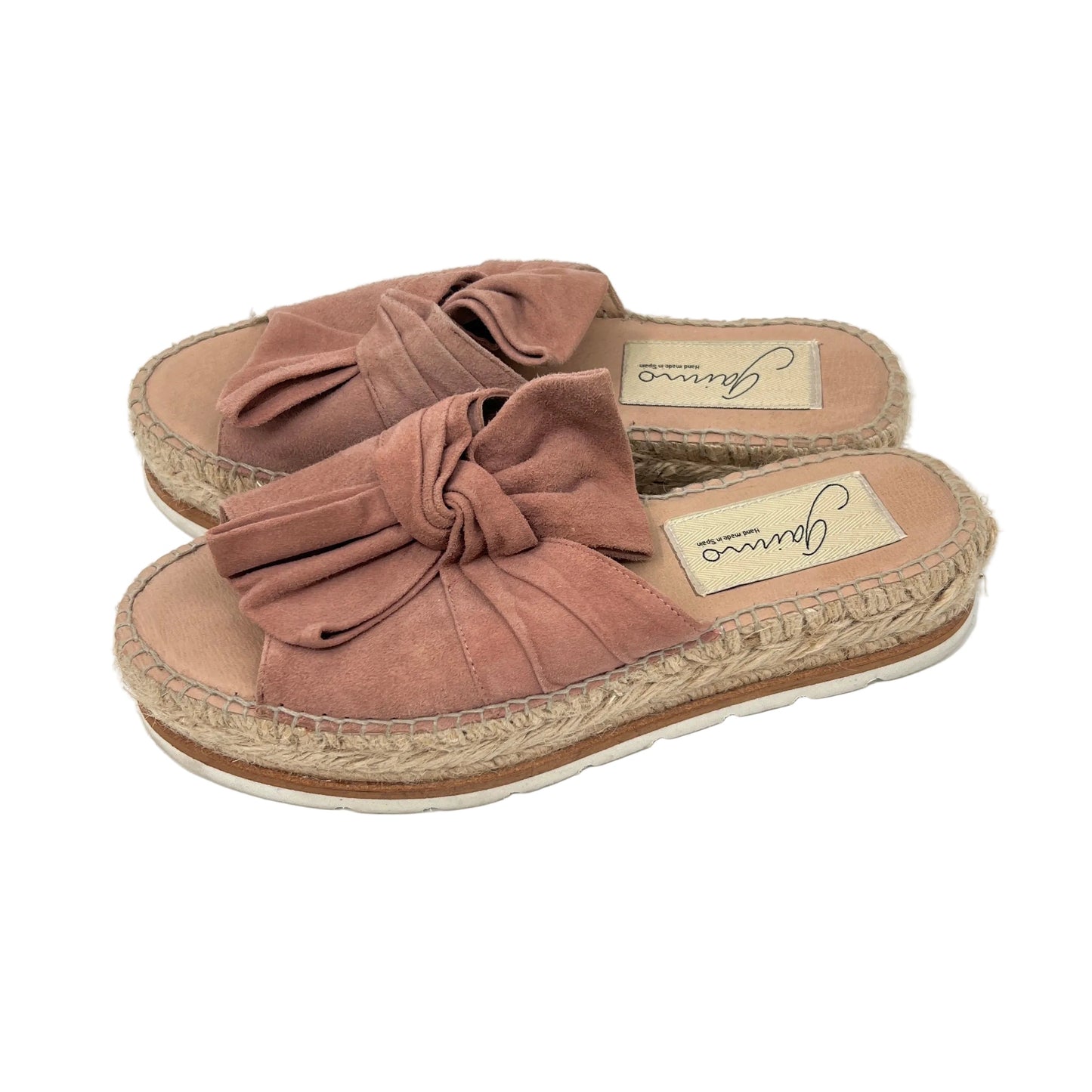 Gaimo Leather Bow Platform Spadrille Sandals
