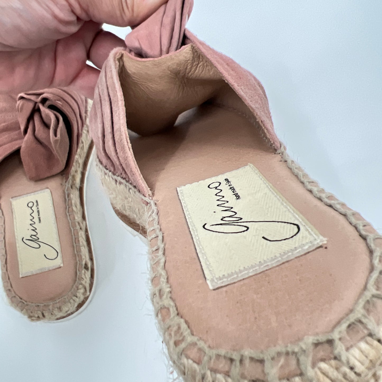 Gaimo Leather Bow Platform Spadrille Sandals