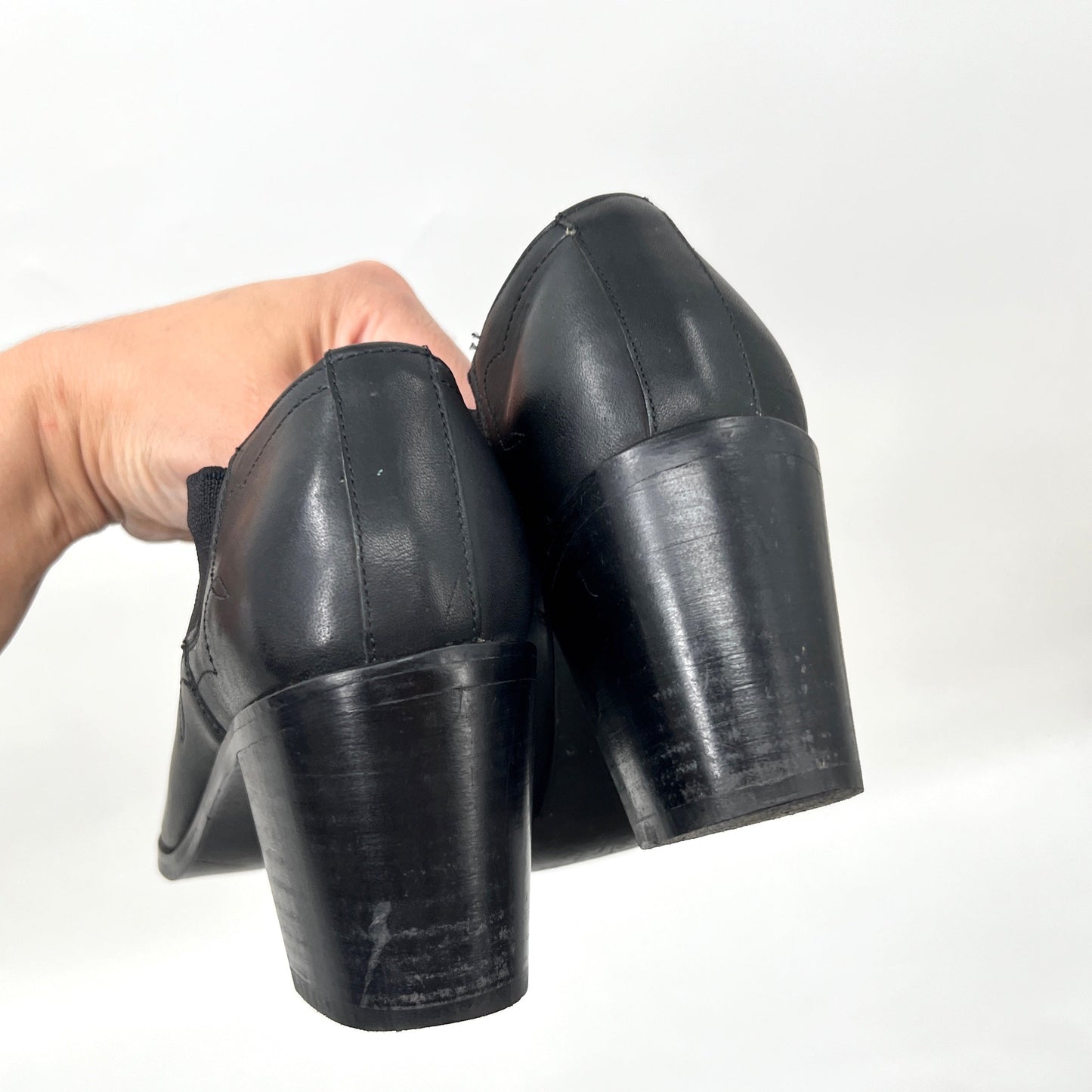 Euro Club Leather Wester Heel Shoes