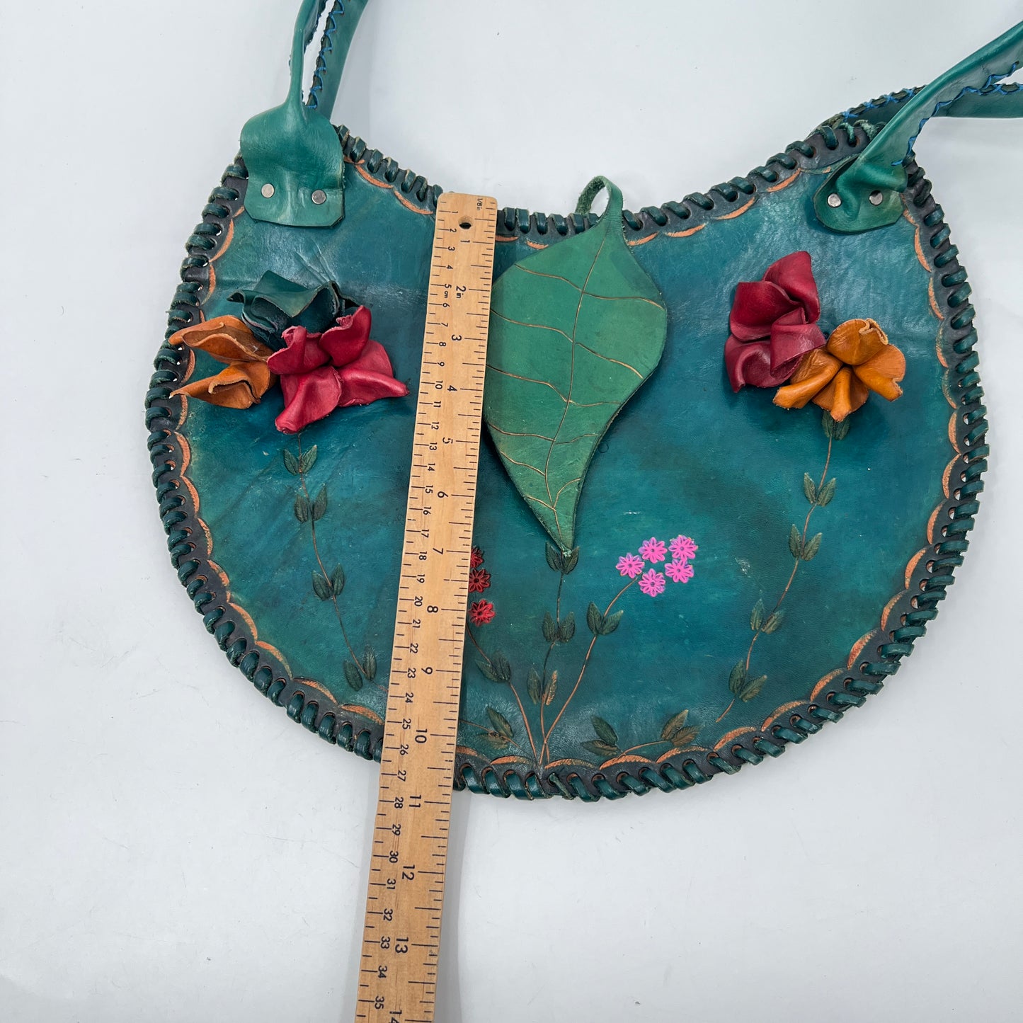 Artisanal Tooled Leather Whimsical Shoulder Bag