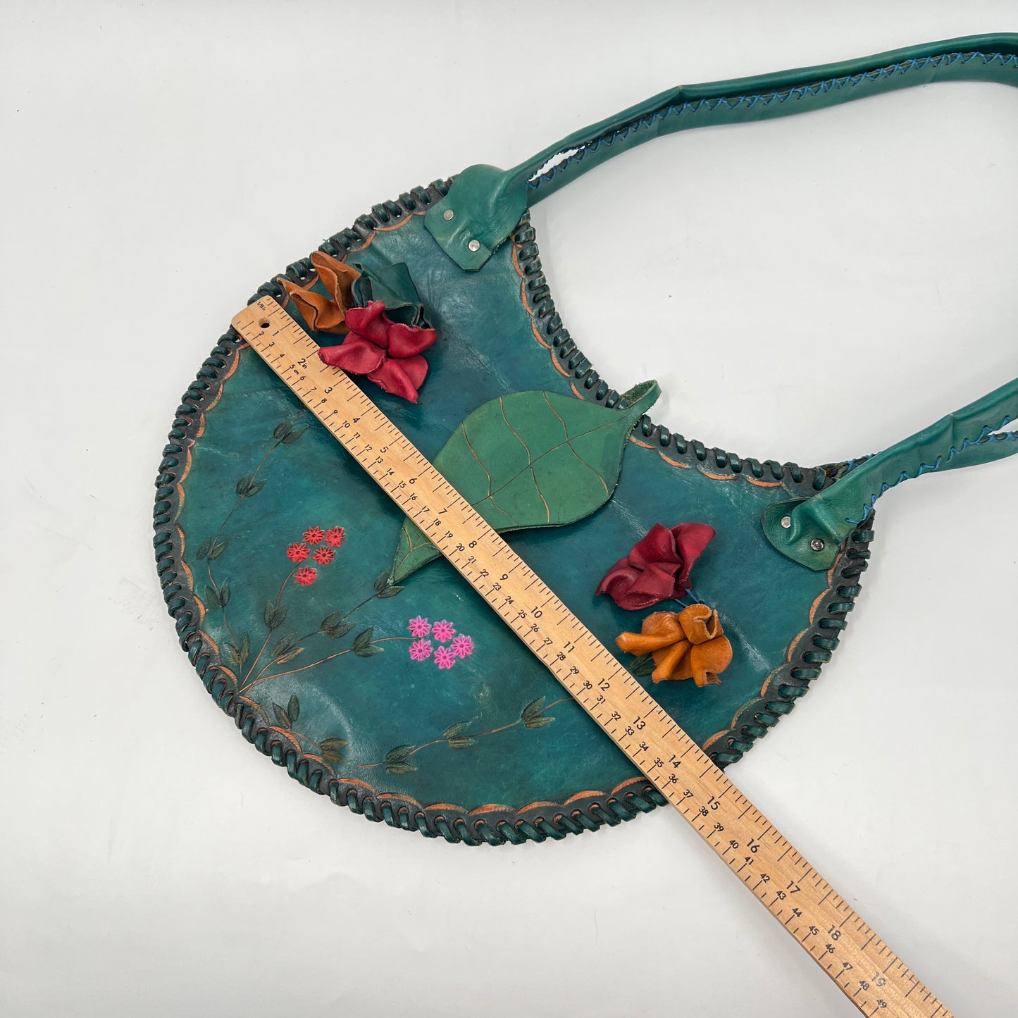 Artisanal Tooled Leather Whimsical Shoulder Bag