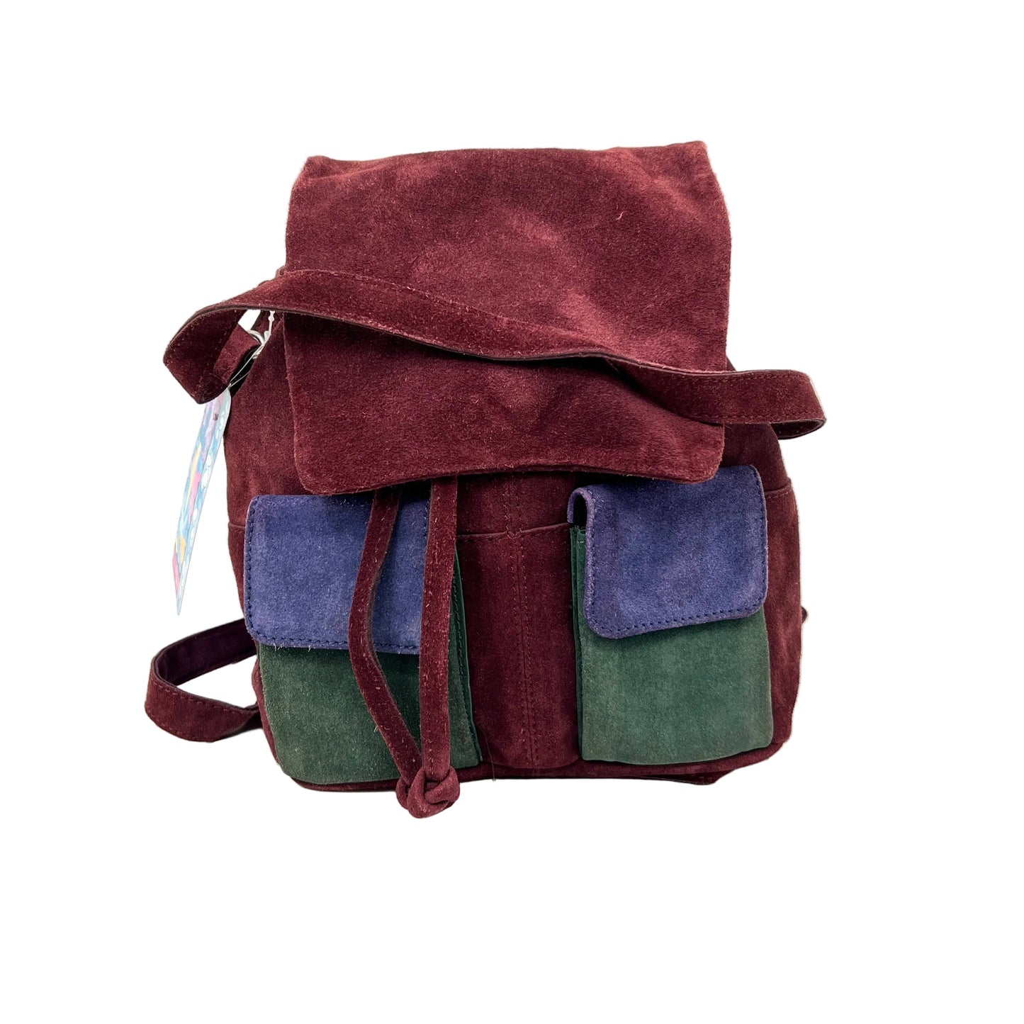 UO Suede Leather Colourblock Mini Backpack