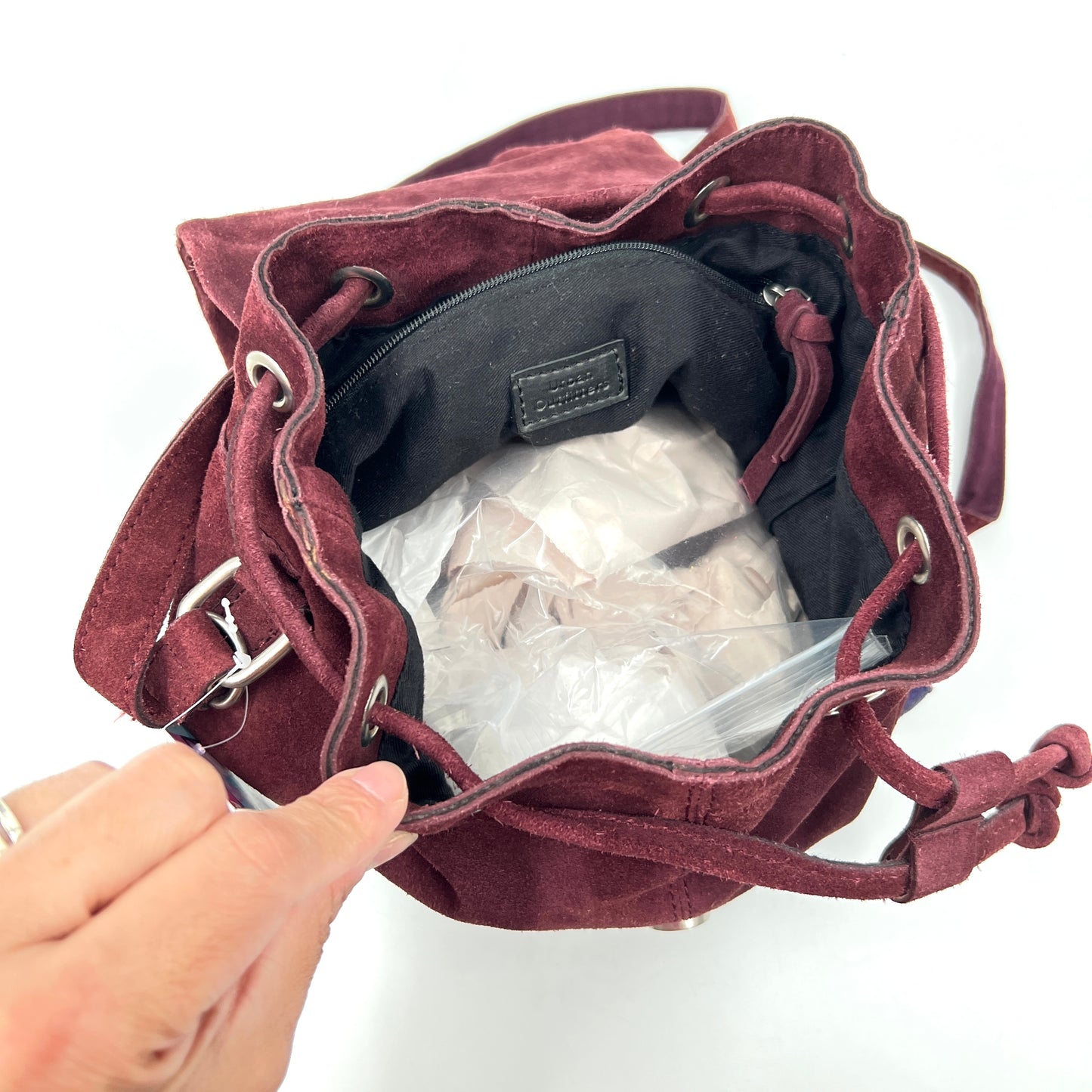 UO Suede Leather Colourblock Mini Backpack