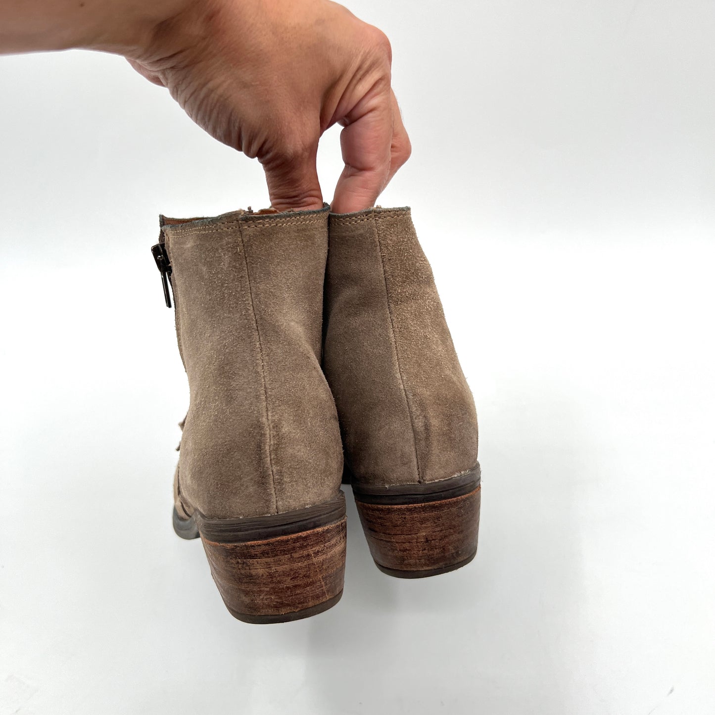 Suede Leather Kiltie Ankle Boots