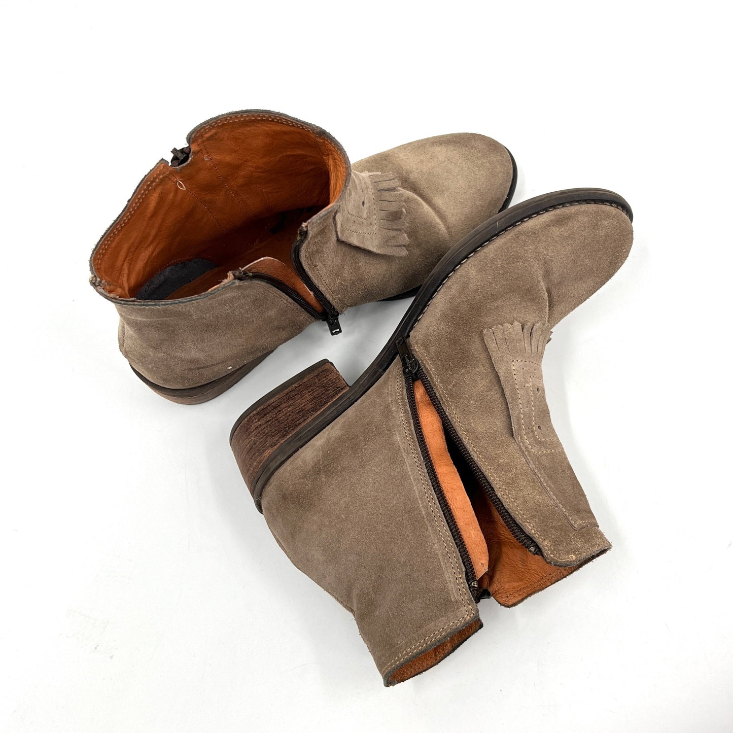 Suede Leather Kiltie Ankle Boots