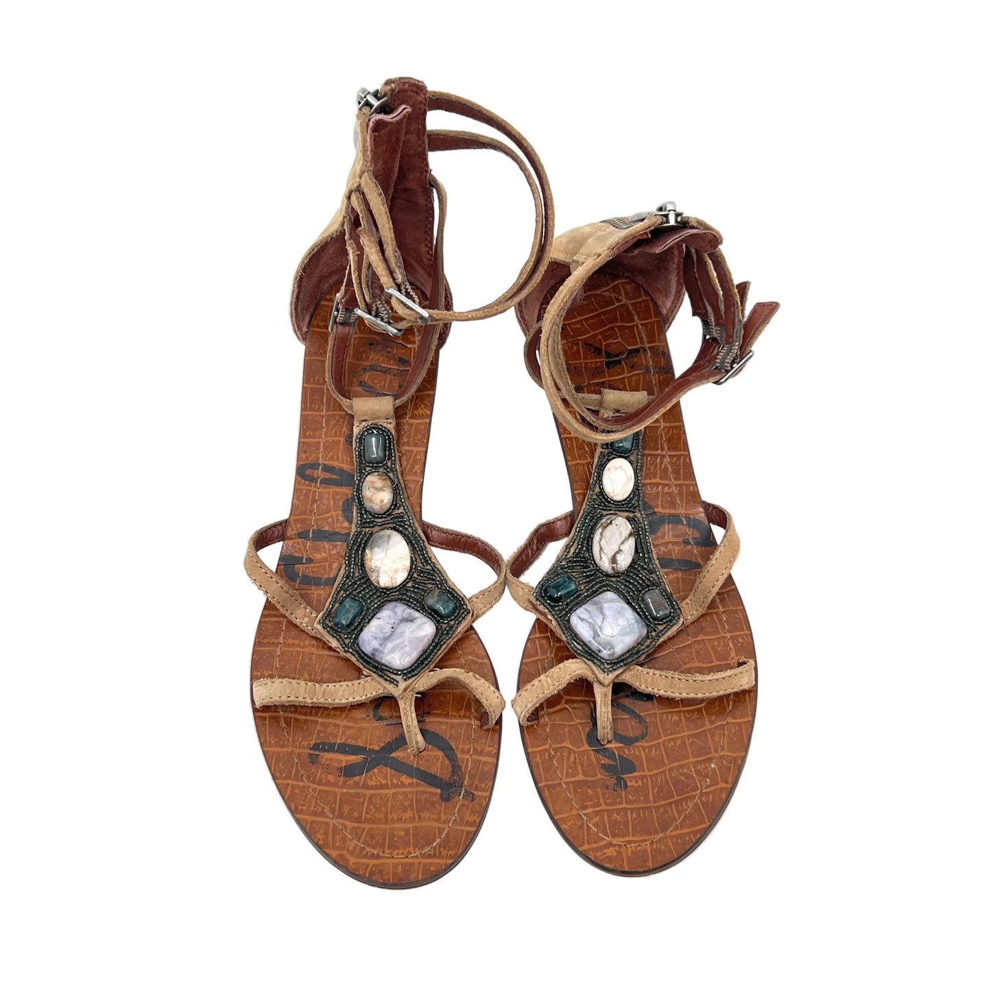 Sam Edelman Stone Embelished Leather Sandals