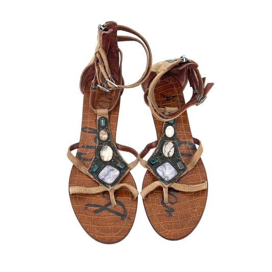 Sam Edelman Stone Embelished Leather Sandals