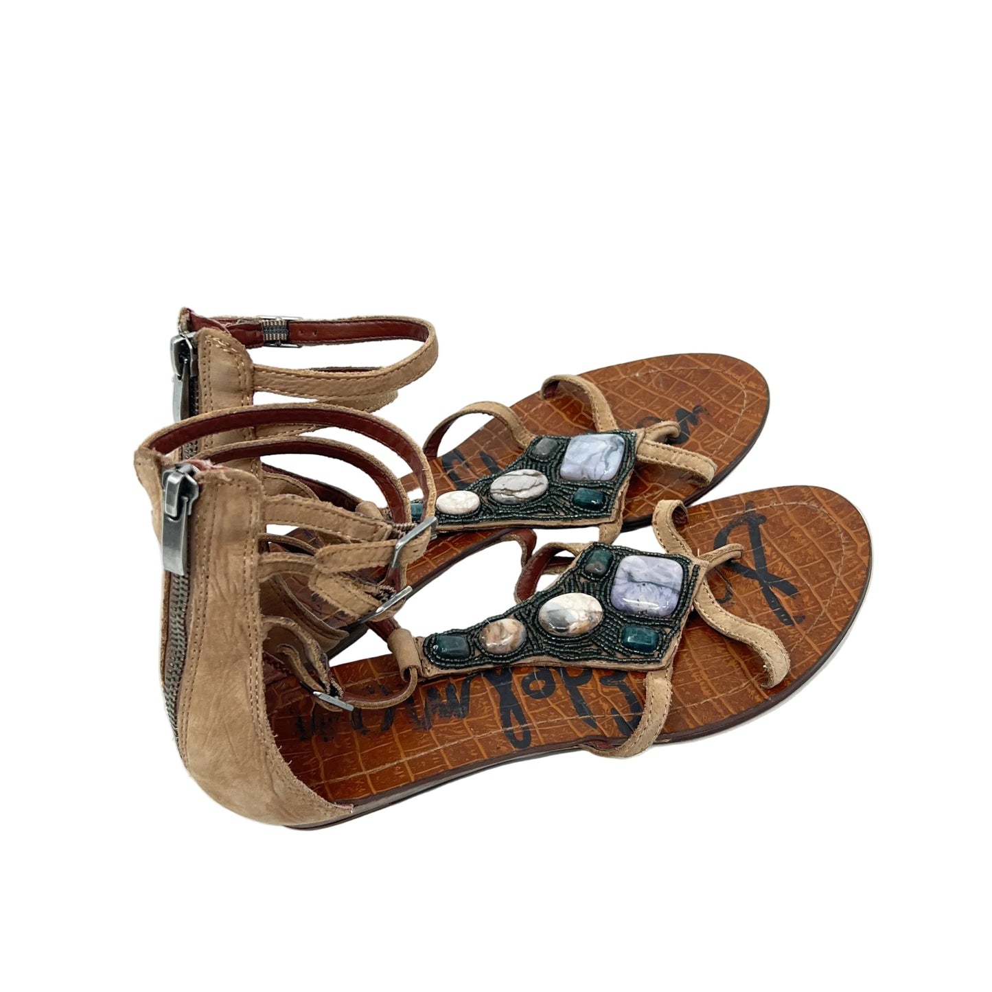 Sam Edelman Stone Embelished Leather Sandals