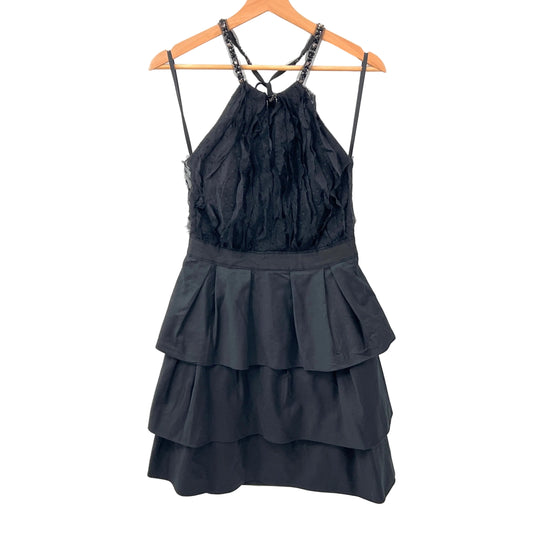BCBG Maxazria Tiered Halter Cocktail Mini Dress