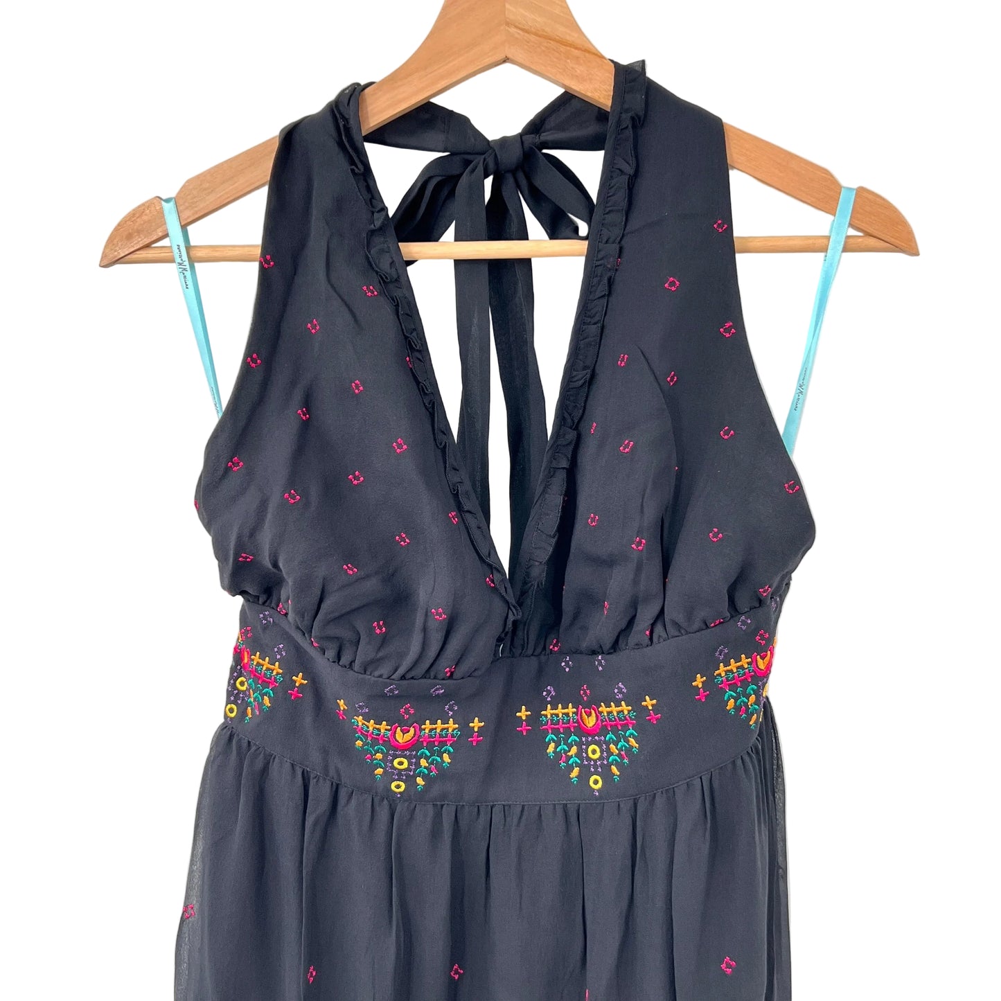 Marciano Pure Silk Embroidred Maxi Dress