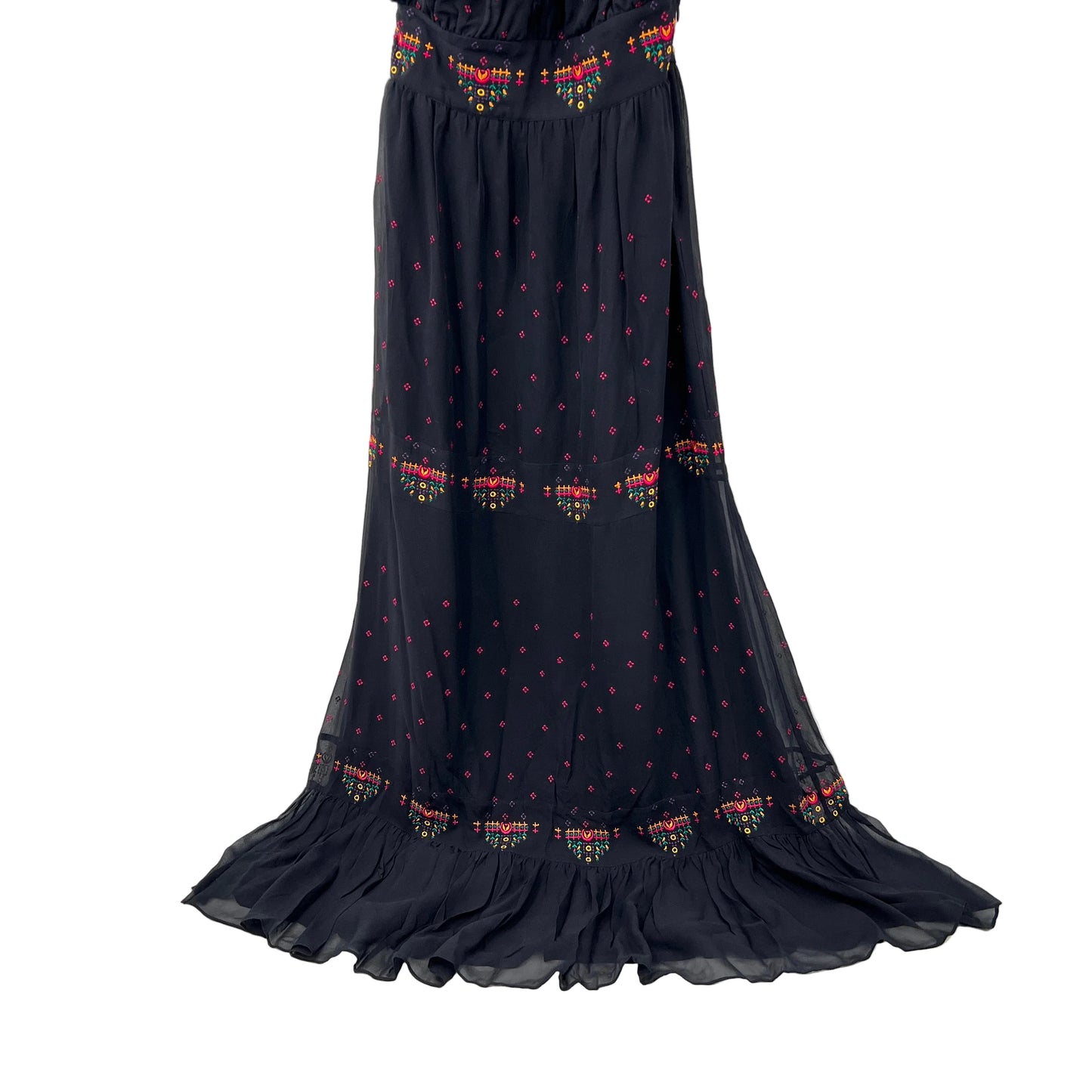 Marciano Pure Silk Embroidred Maxi Dress