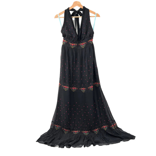 Marciano Pure Silk Embroidred Maxi Dress