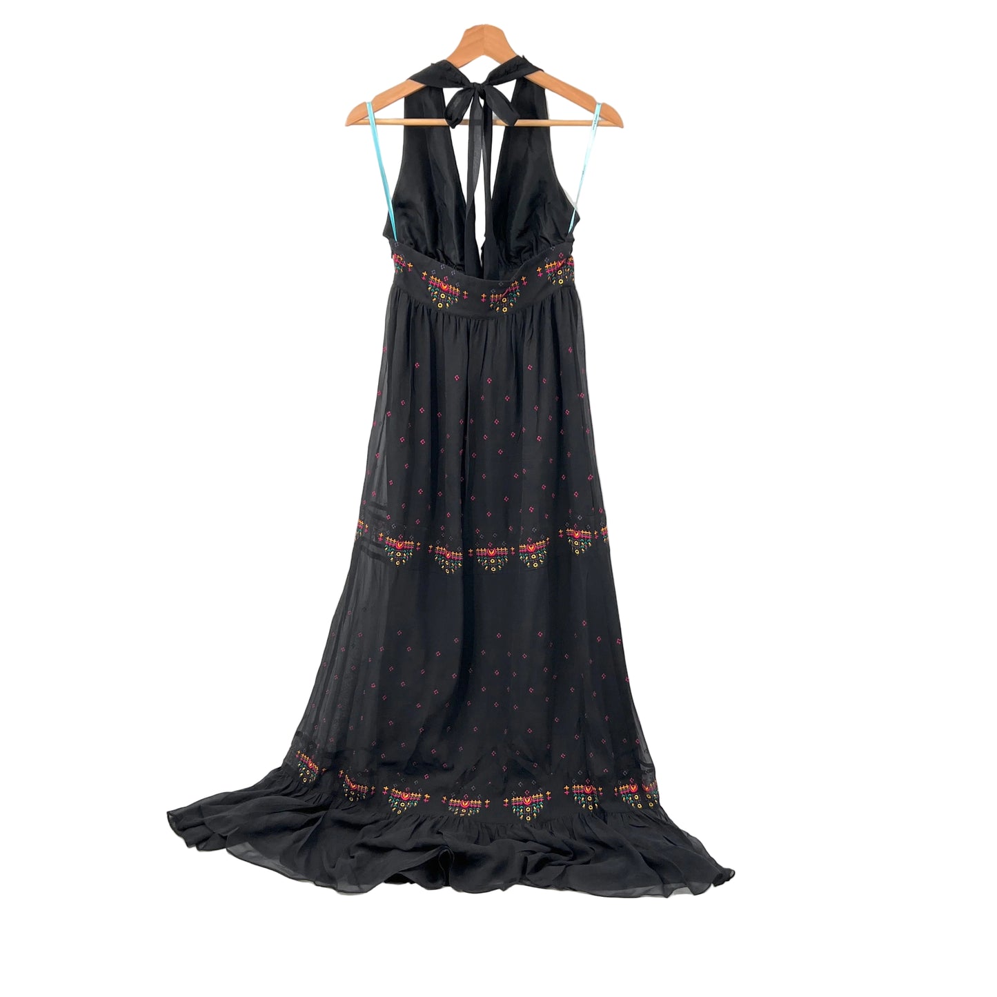 Marciano Pure Silk Embroidred Maxi Dress