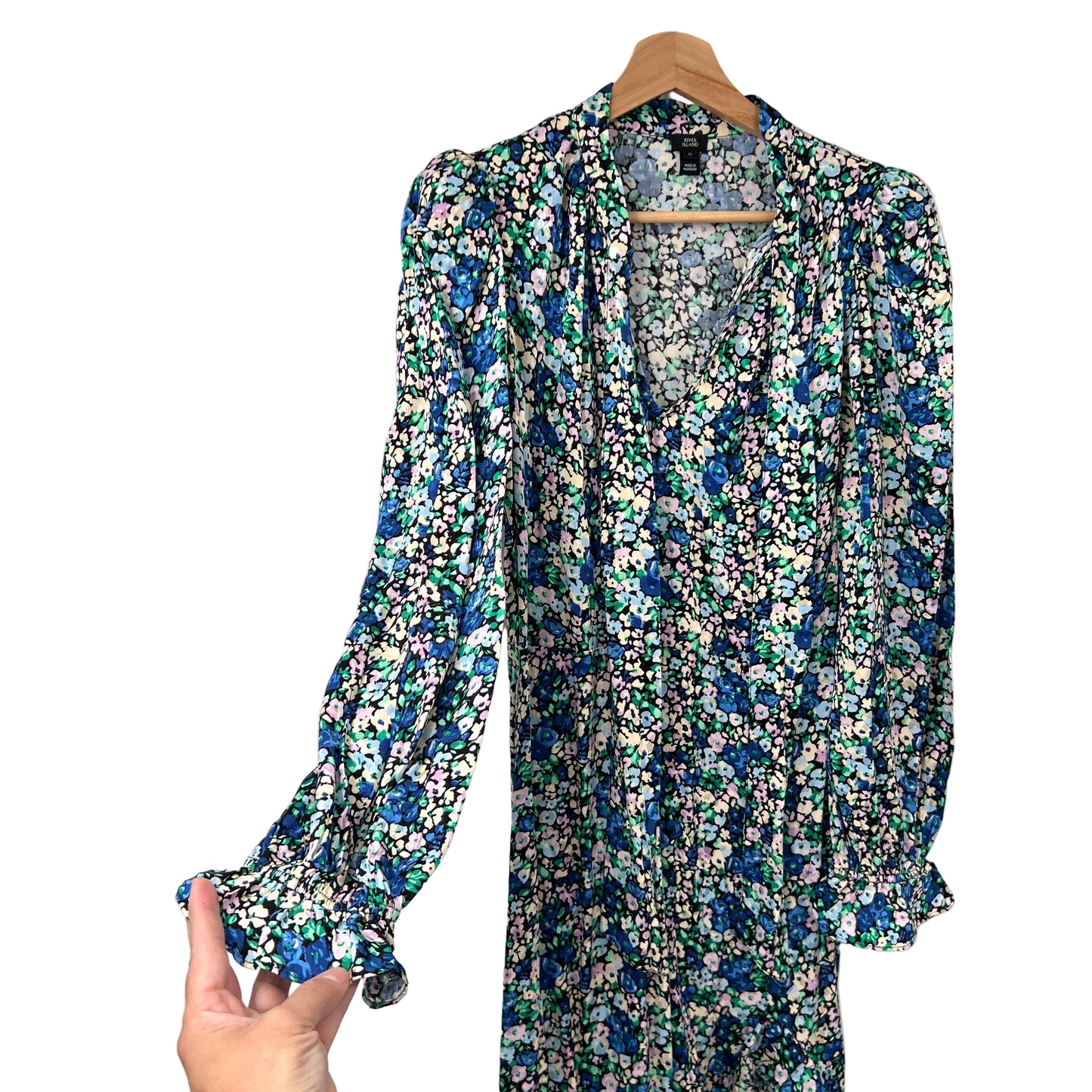 River Island Floral Midi Long Sleeves Dress