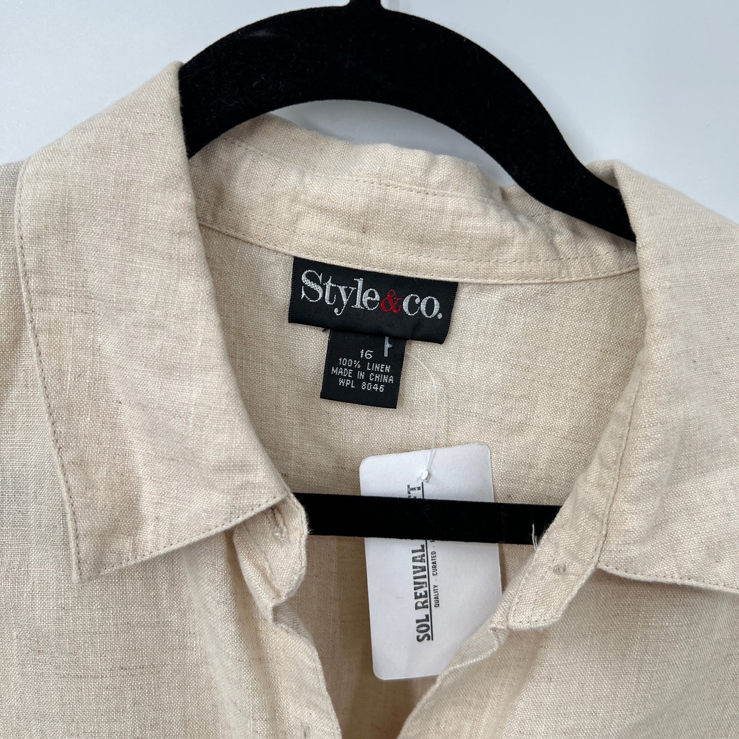 Pure Linen 3/4 Sleeves Boxy Blouse