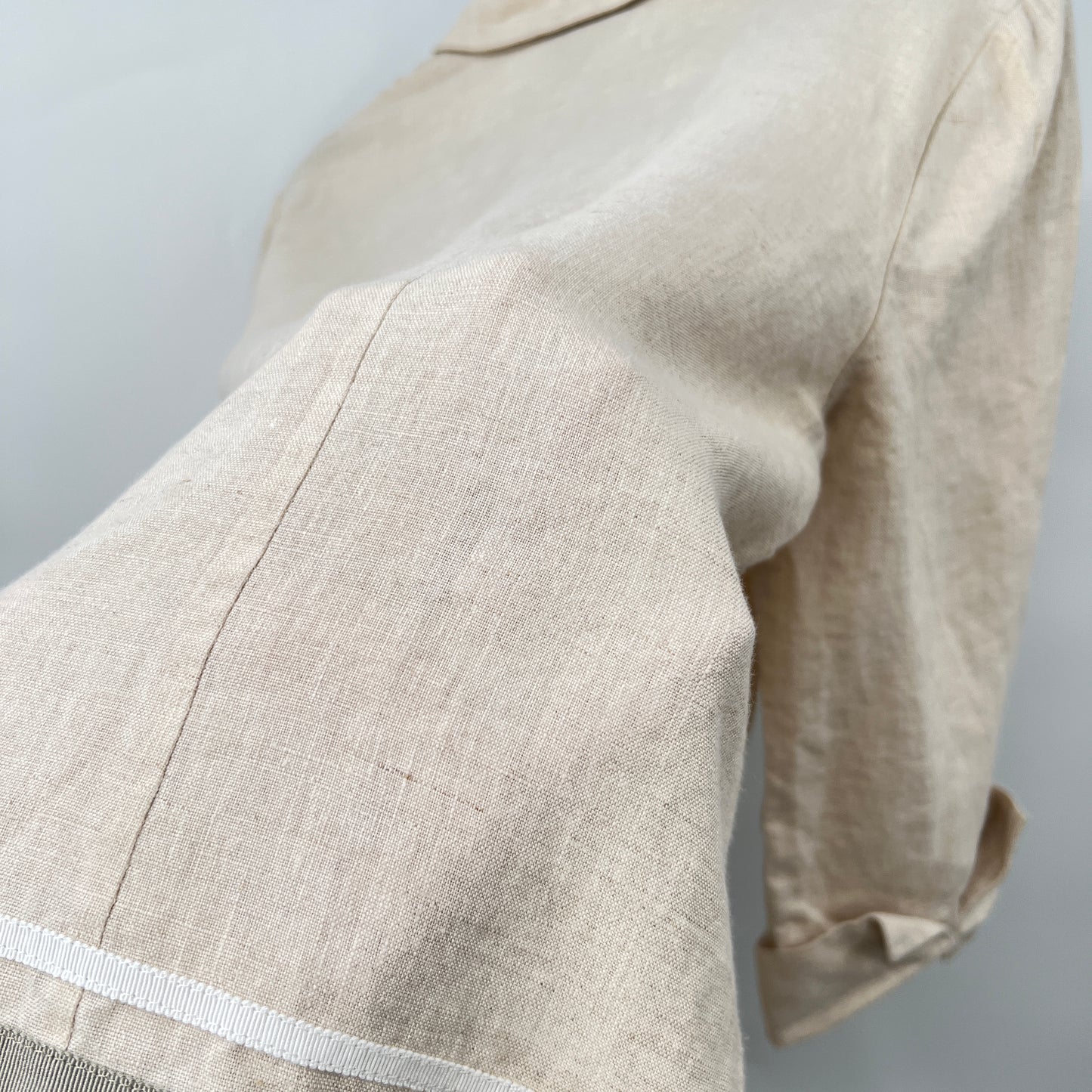 Pure Linen 3/4 Sleeves Boxy Blouse
